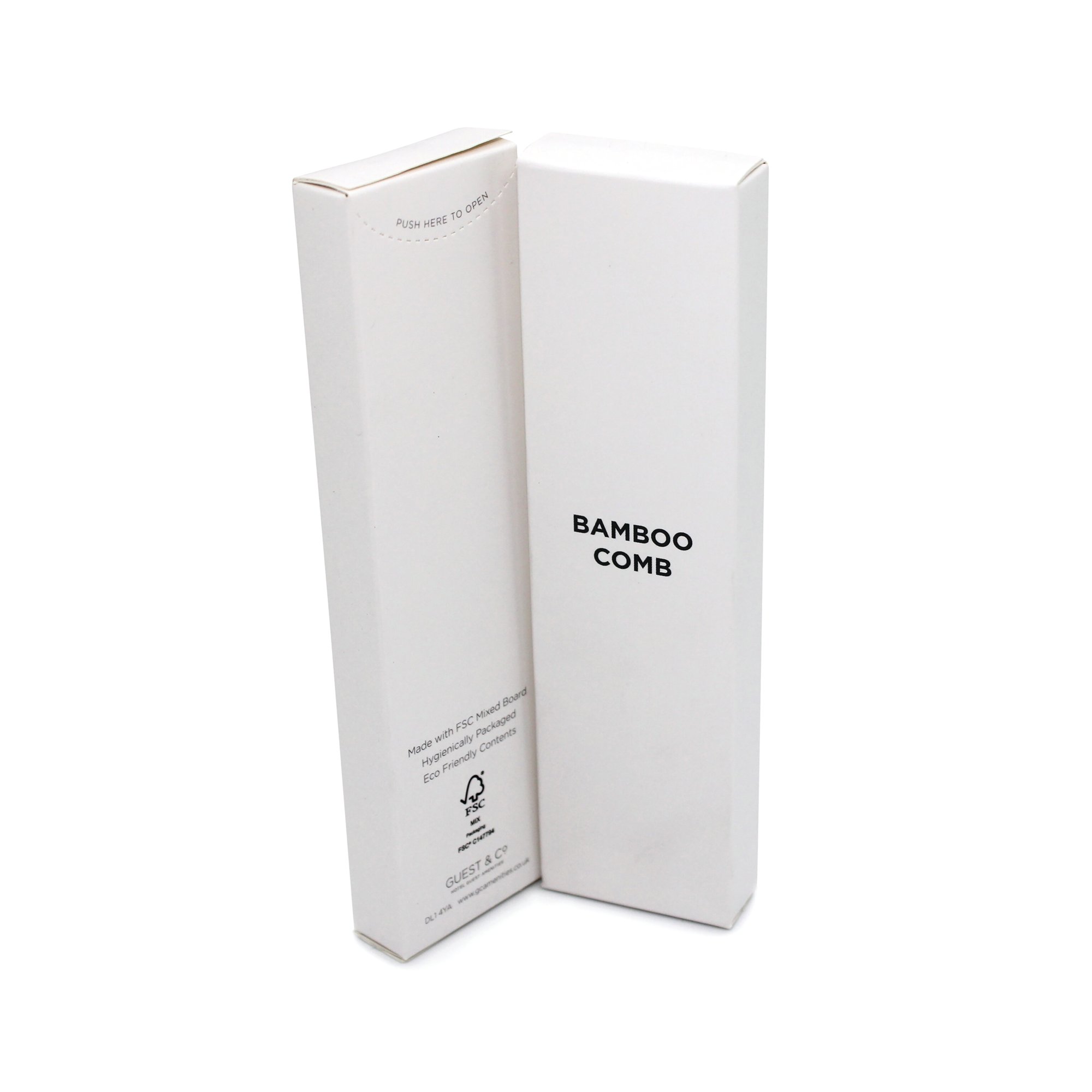 WHITE BOXED BAMBOO COMB PK250