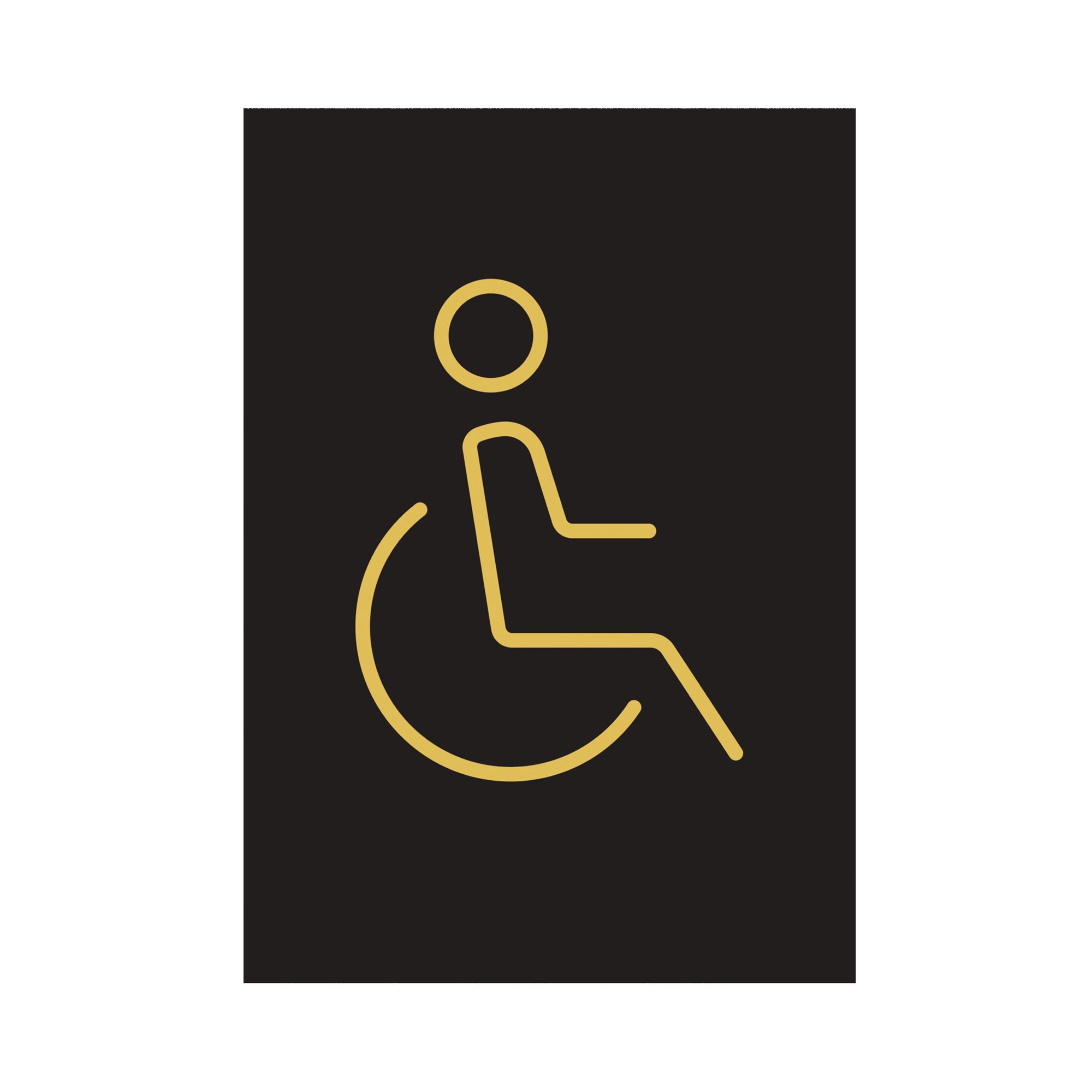 DISABLED TOILET SIGN 105X150 BLK/GLD