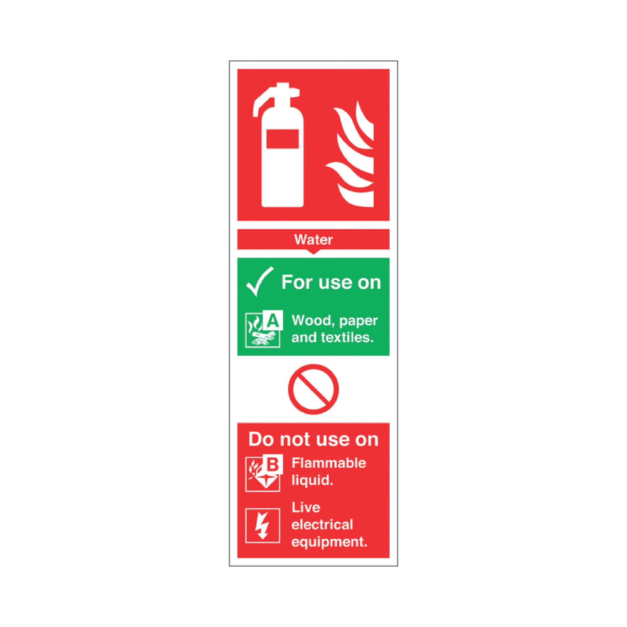 SIGN FIRE EXTGR WATER PVC 300X100MM