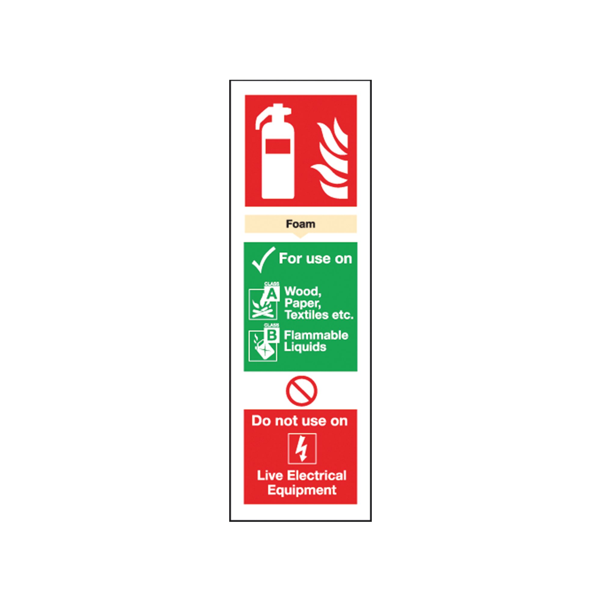 SIGN FIRE EQUIP FOAM 300X100MM S/A