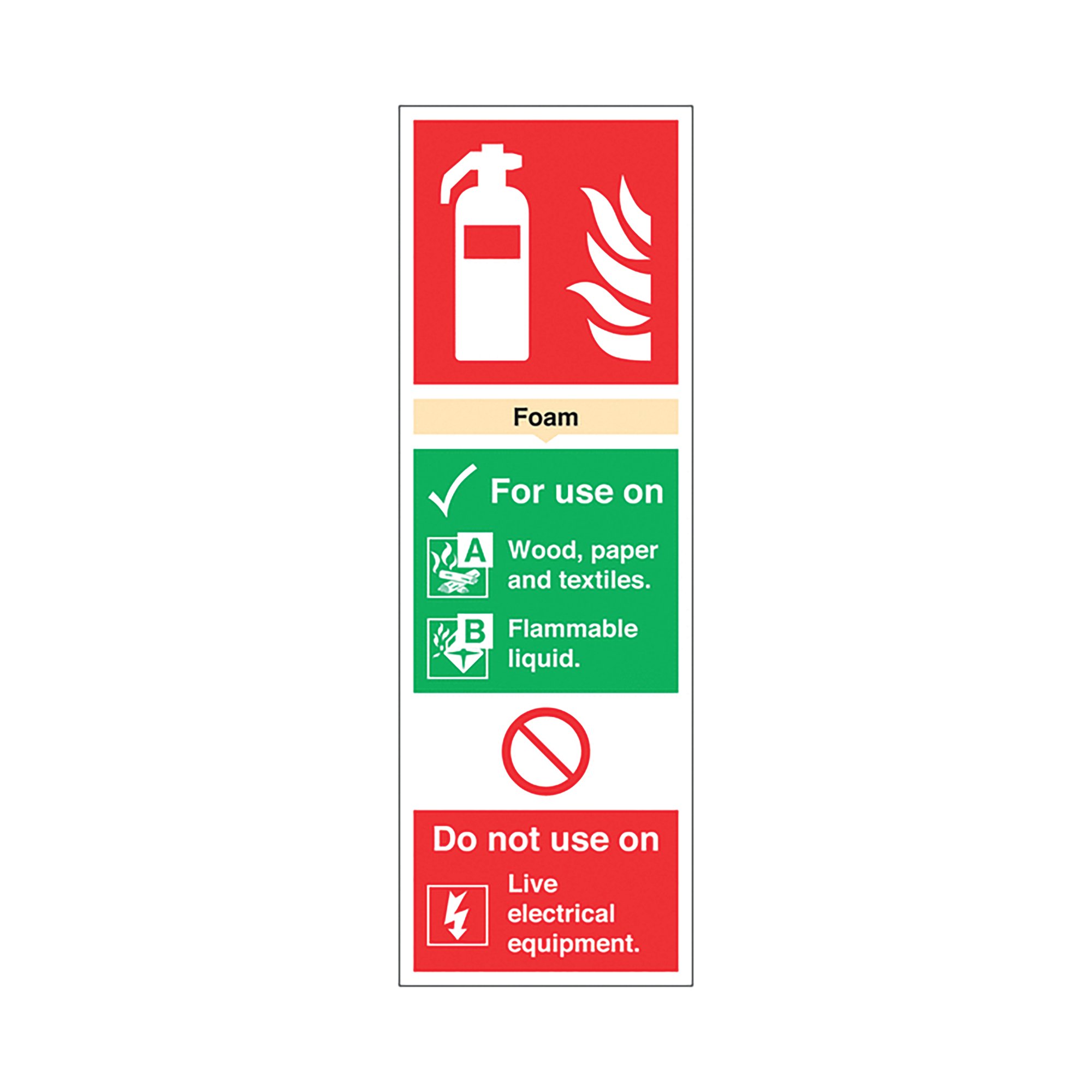 SIGN FIRE EXTGR FOAM PVC 300X100MM