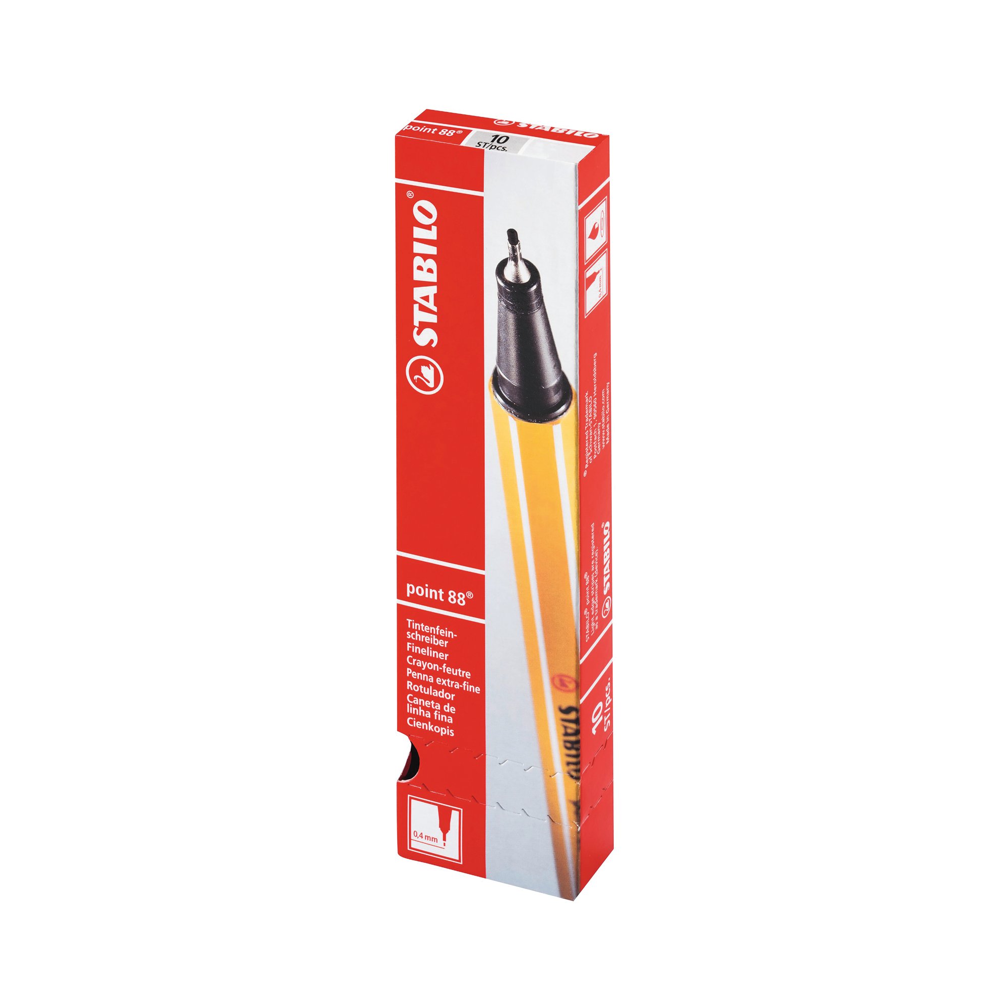 STABILO POINT 88 FLNR PEN BLACK PK10