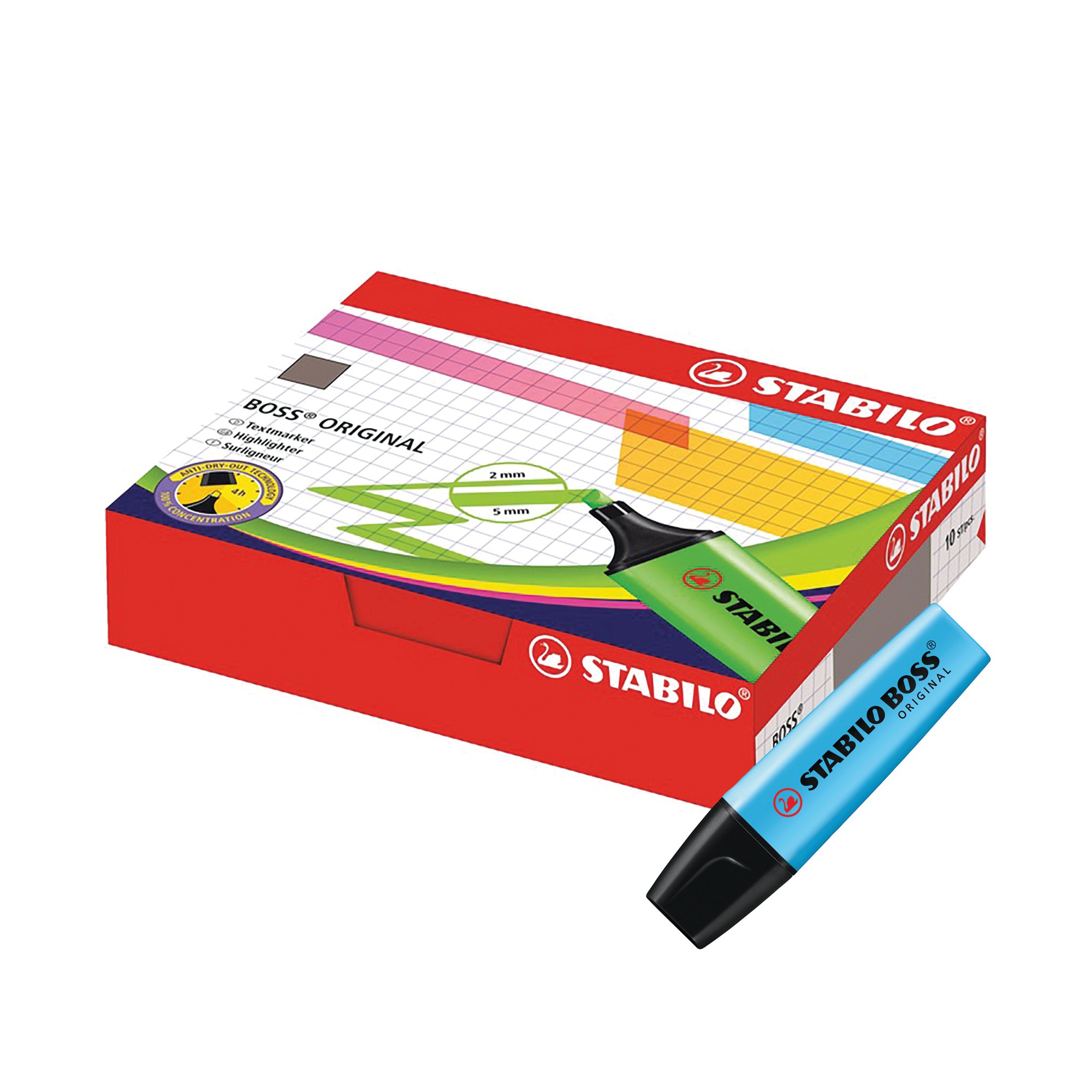 STABILO BOSS ORIGINAL HLER BLUE PK10