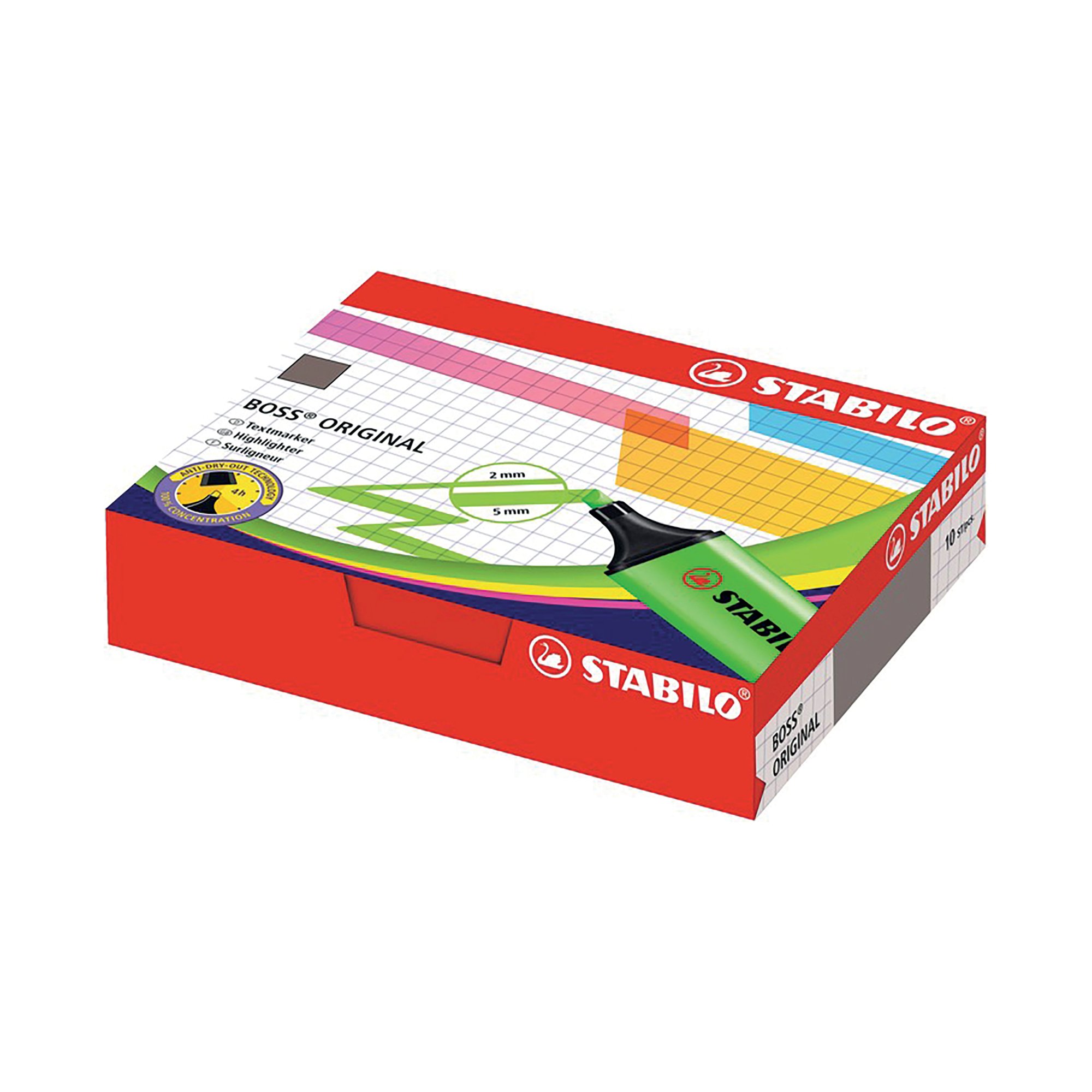 STABILO BOSS ORIGINAL HLER GRN PK10
