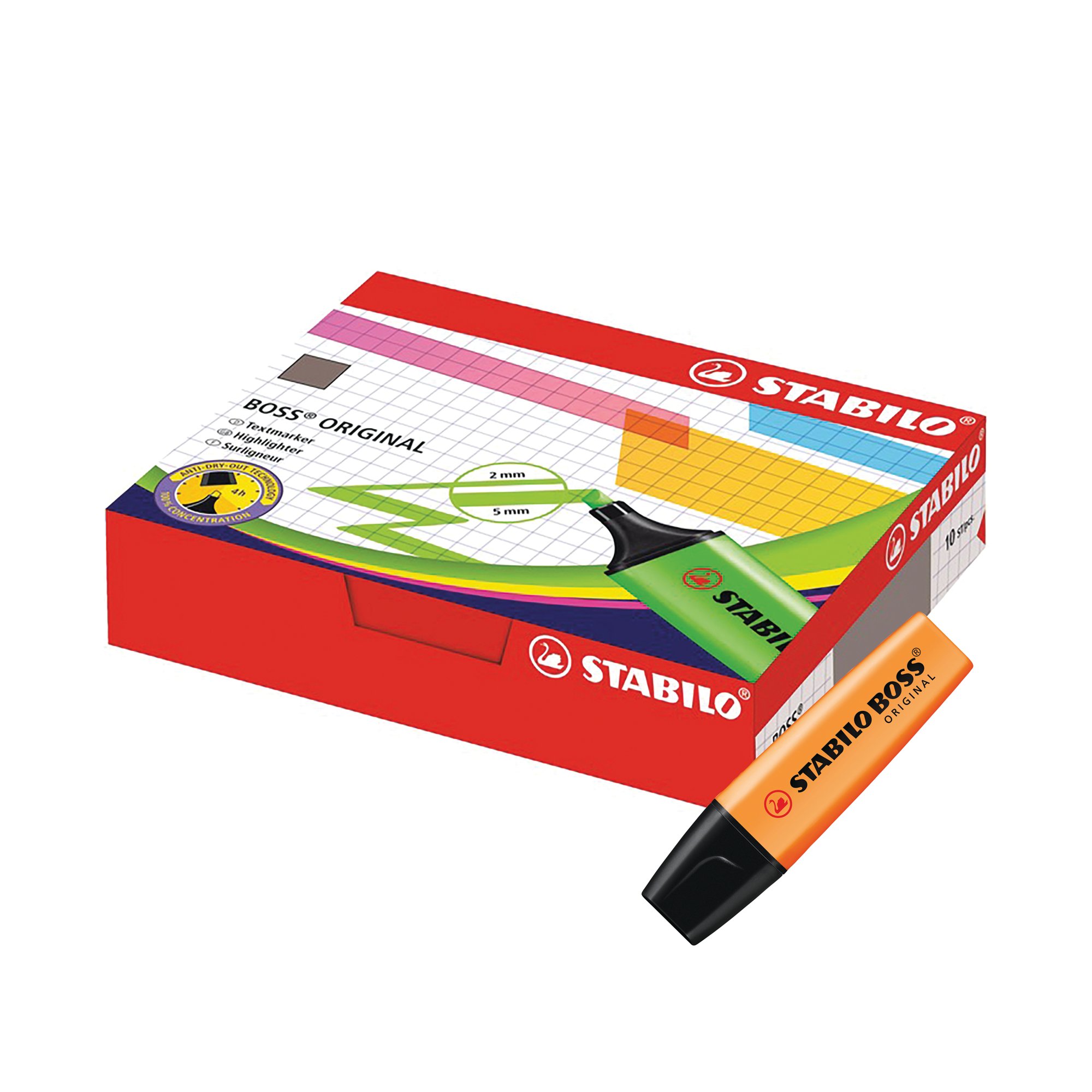 STABILO BOSS ORIGINAL HLER ORG PK10