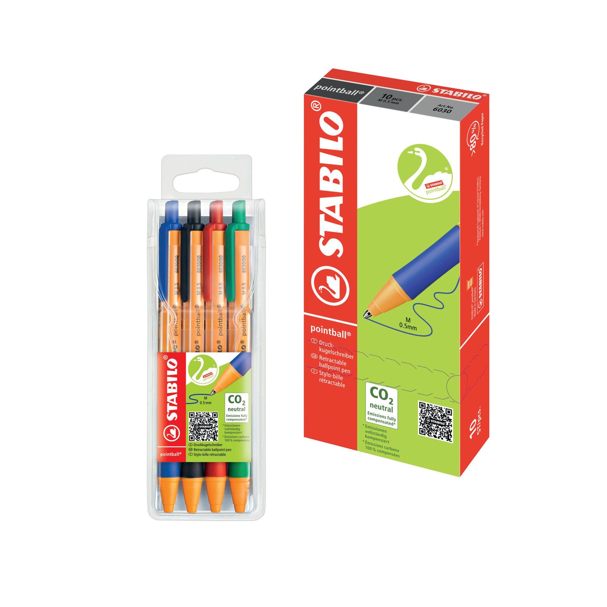 STABILO PBL BLK PK10 + FOC AST PENS