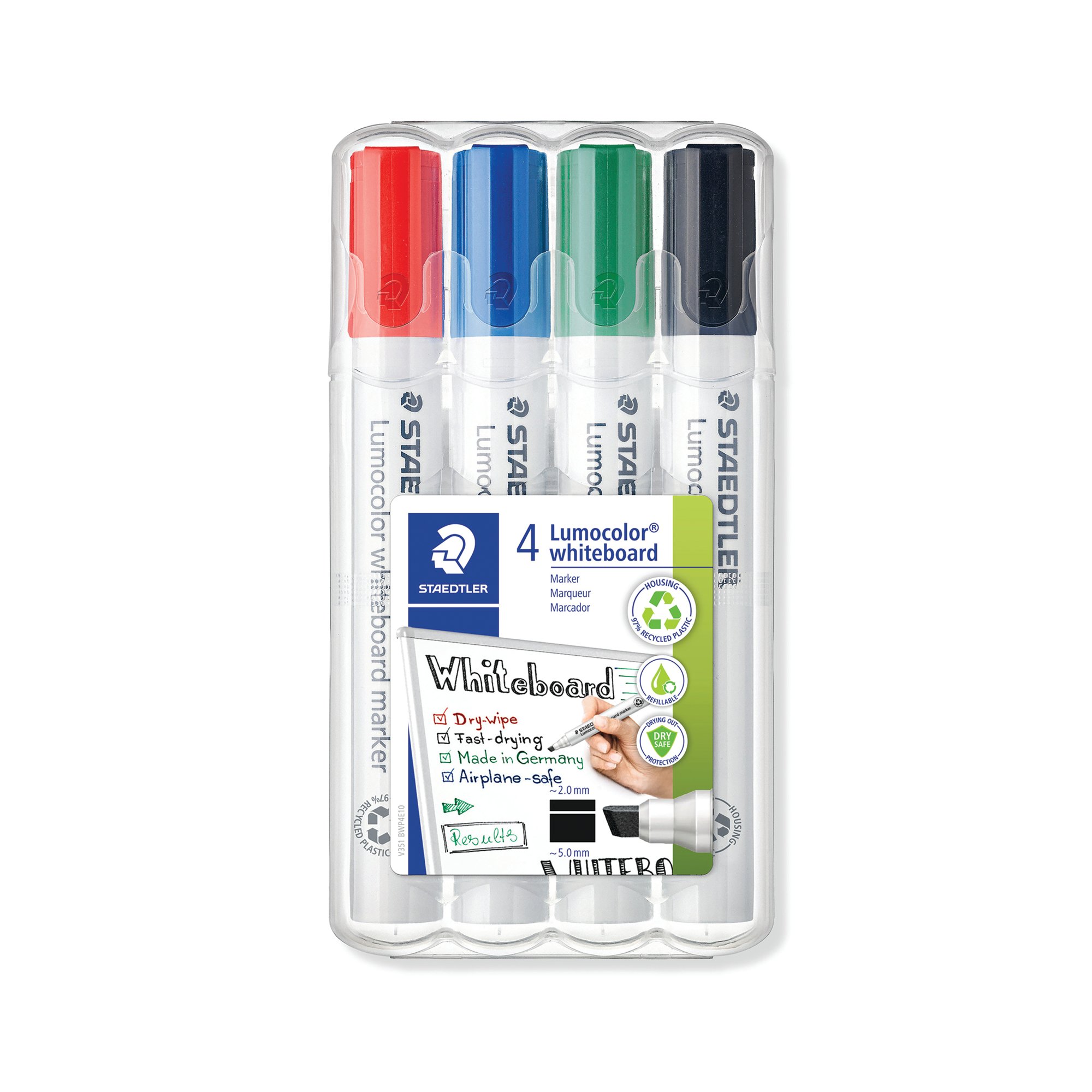 STAEDTLER LUMO 351 DRYWIPE AST PK4