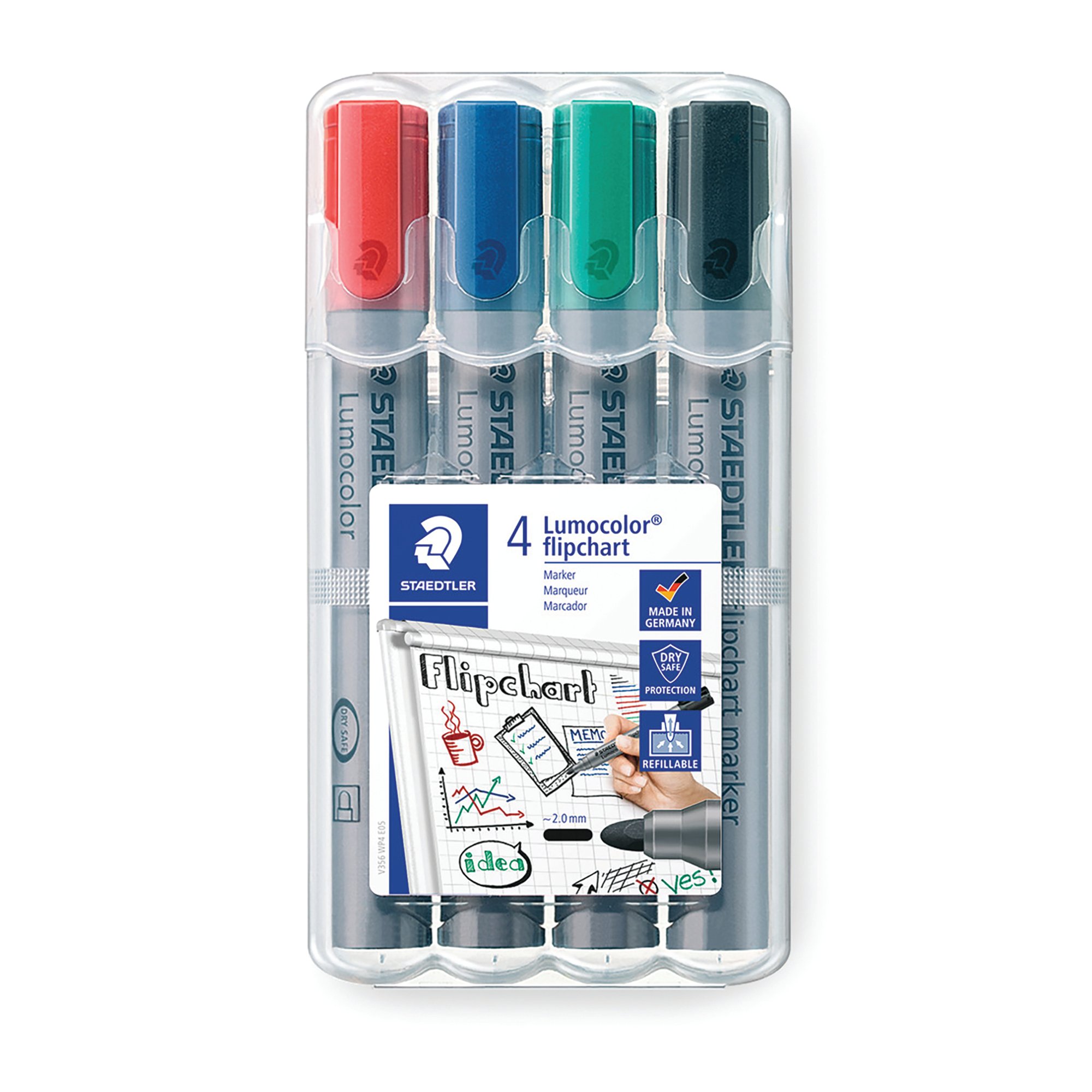 STAEDTLER FLIPCHART MARKER ASST PK4