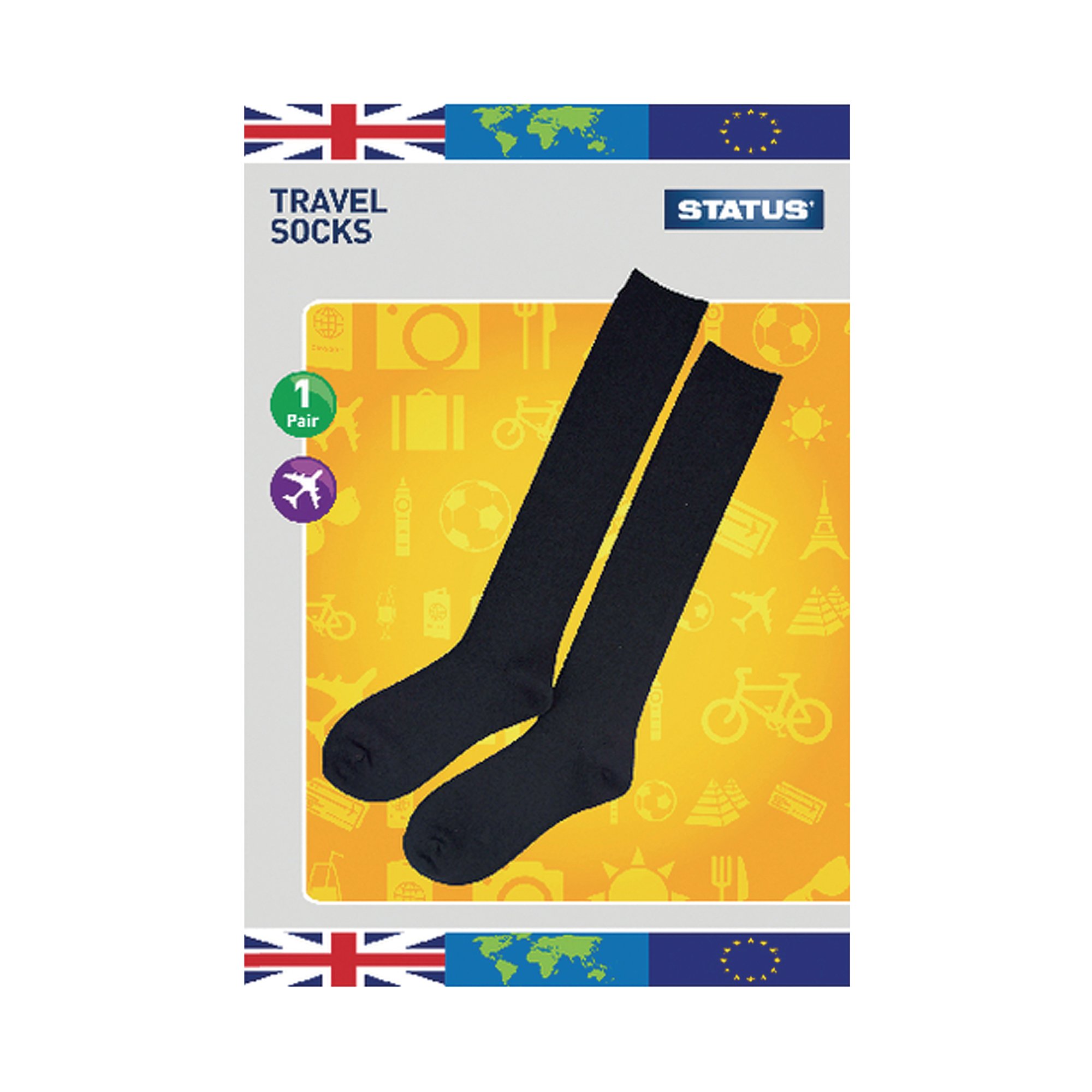 STATUS TRAVEL SOCKS SZ 6-9 BLACK P10