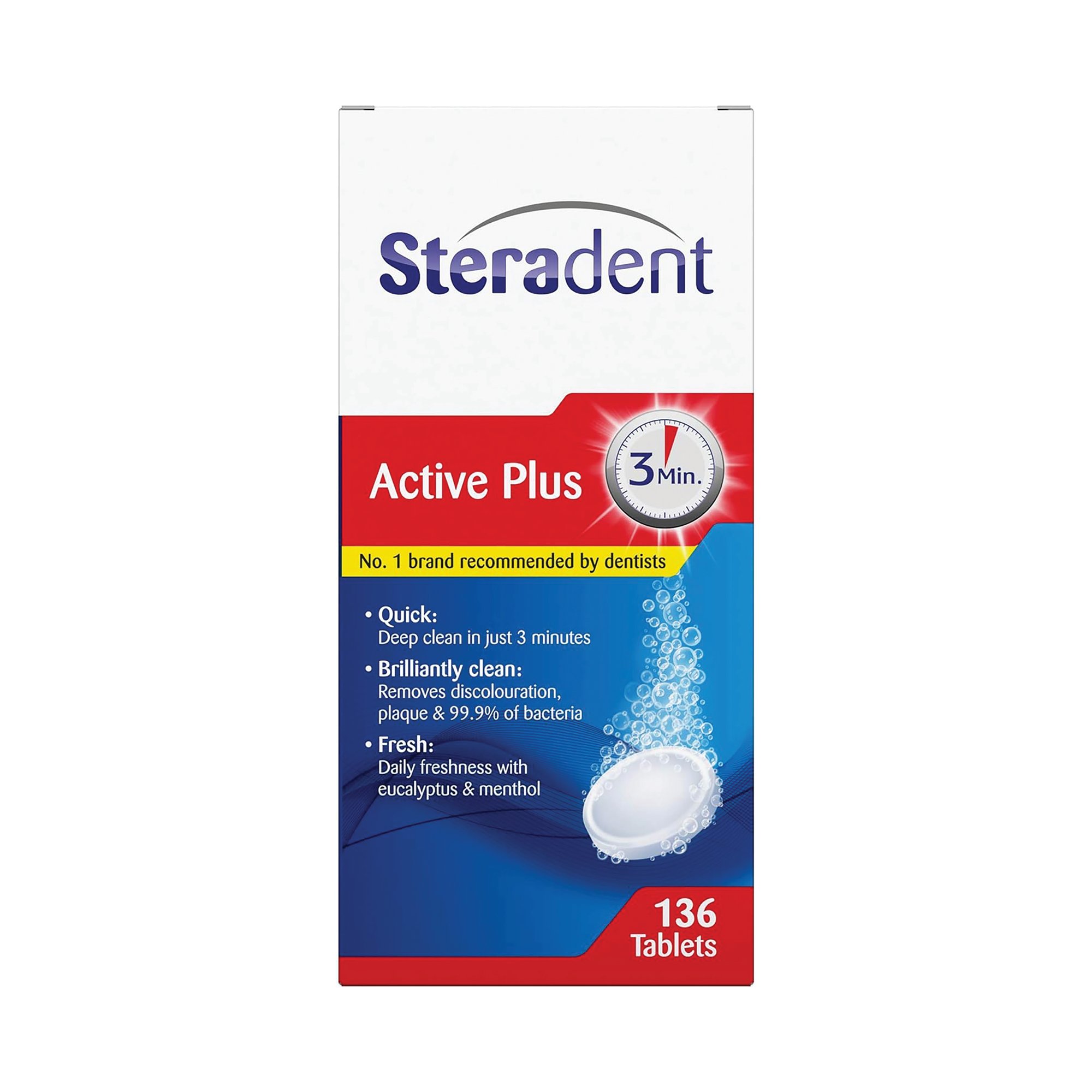 STERADENT ACTIVE PLUS 136 TABS PK4