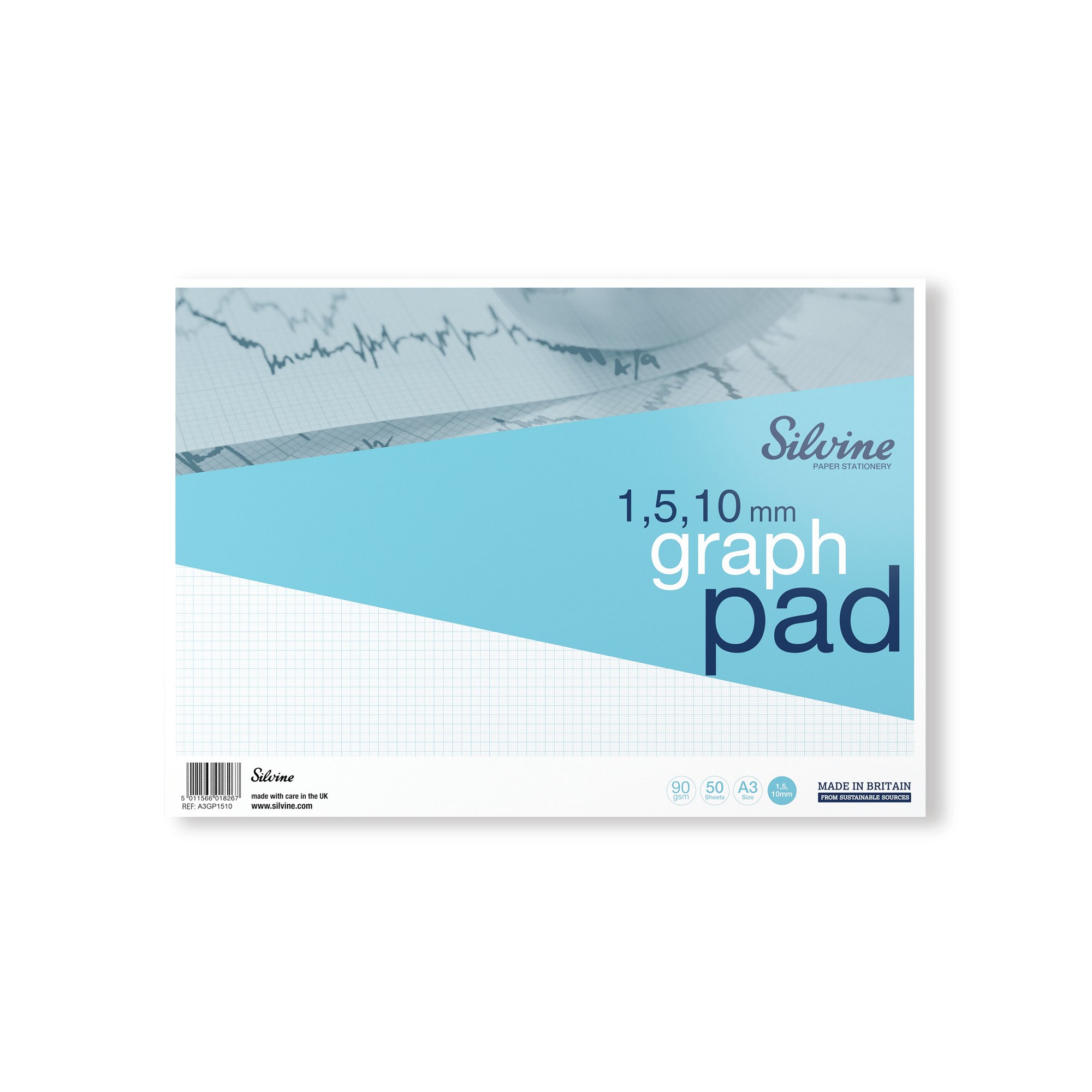 SILVINE GRAPH PAD 1/5/10 50SHTS A3