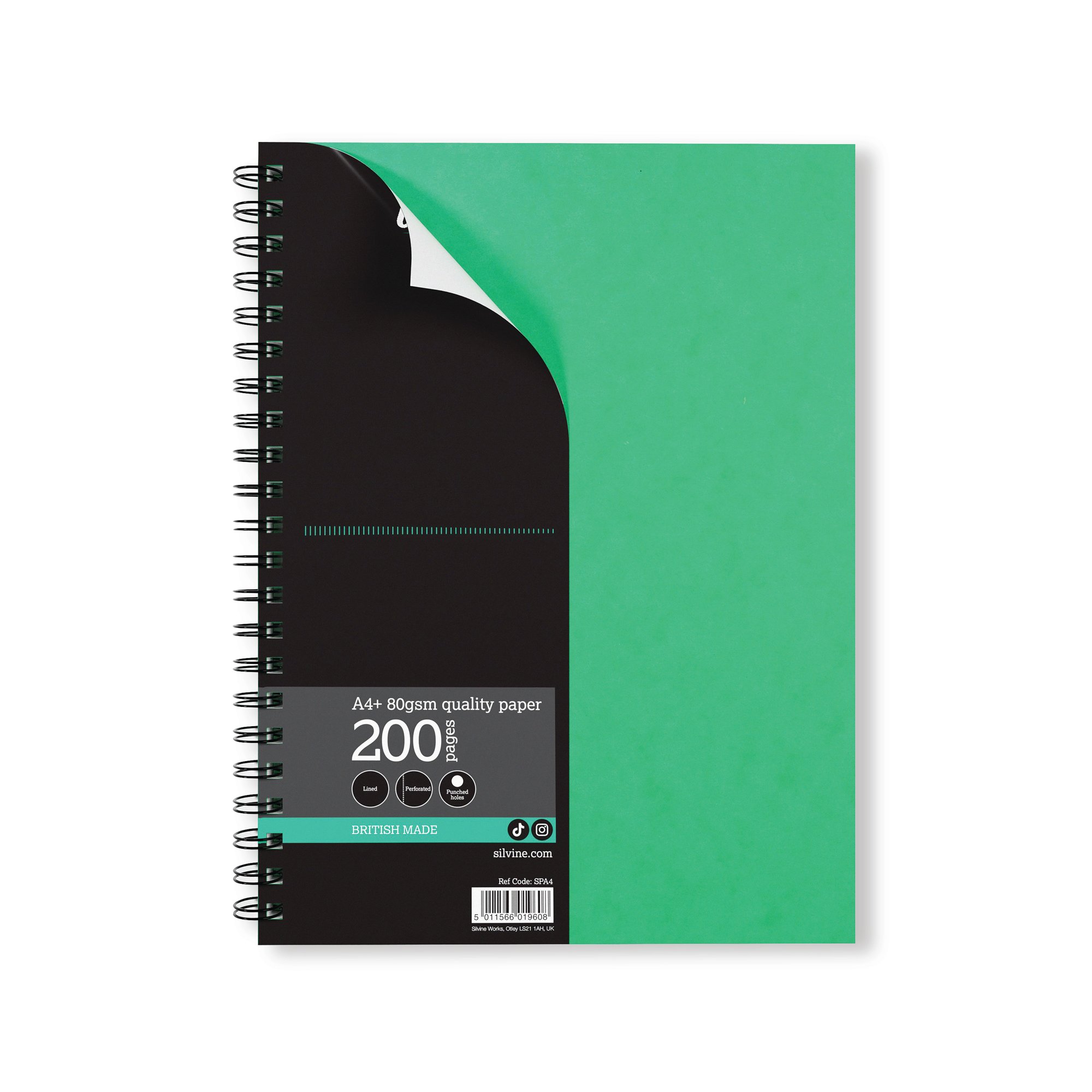 SILVINE SPIRAL A4 RULED NOTEBOOK PK6