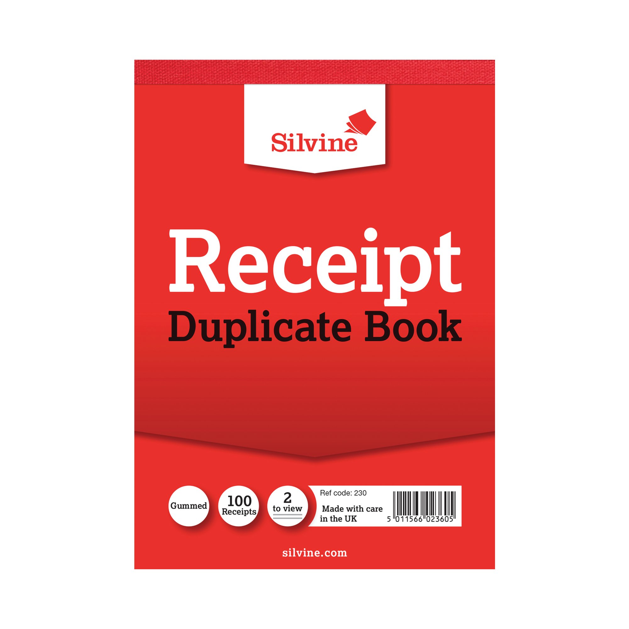 SILVINE DUP RECEIPT BOOK 230 PK12