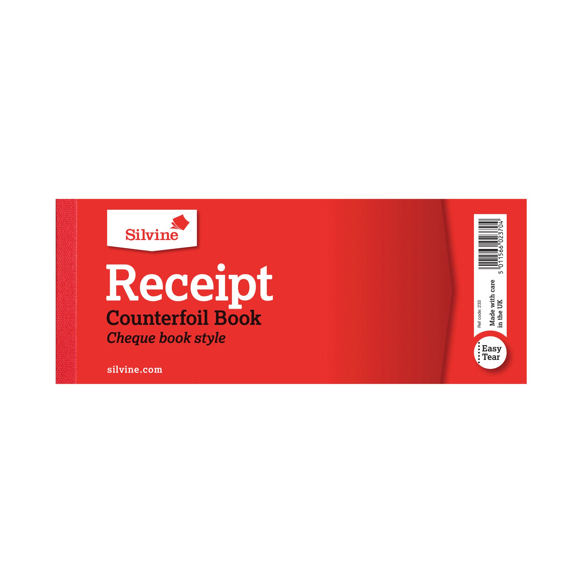 SILVINE RECEIPT BK COUNTERFOIL PK36