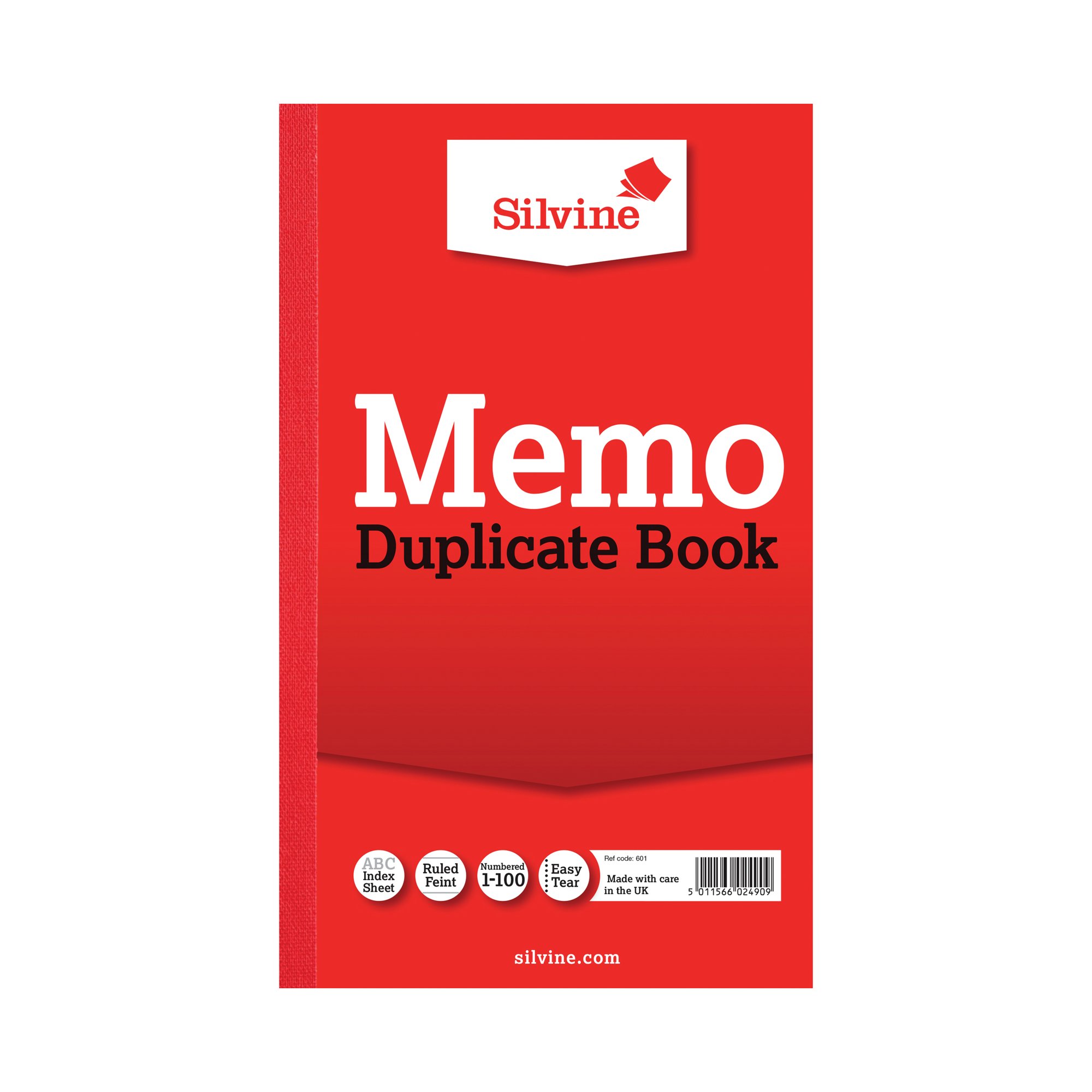 SILVINE DUPL BOOK MEMO RULED 601 PK6