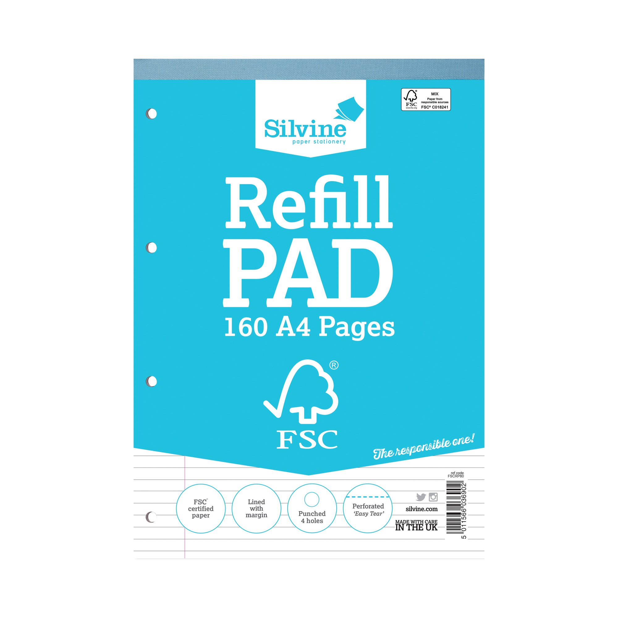 SILVINE EVERYDAY A4 RFL PAD PK5