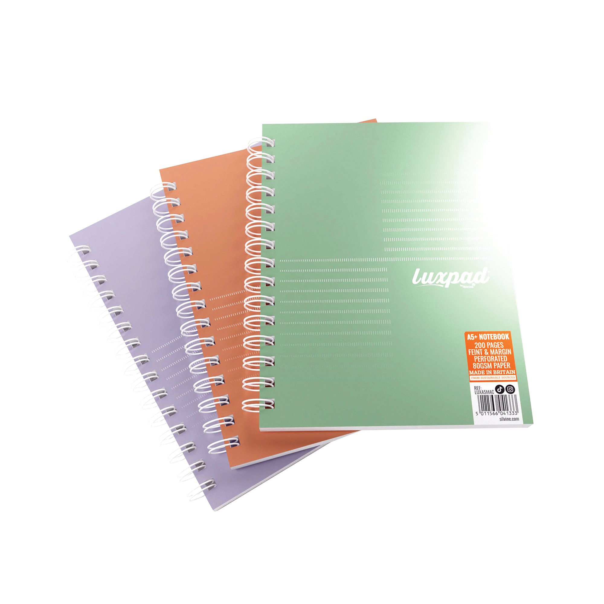 SILVINE LUXPAD MET 200PG A5+ AST PK3