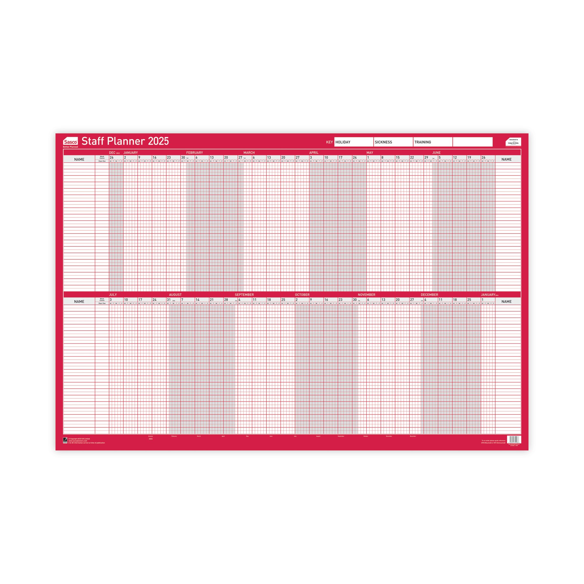 SASCO STAFF PLANNER MOUNTED 2025