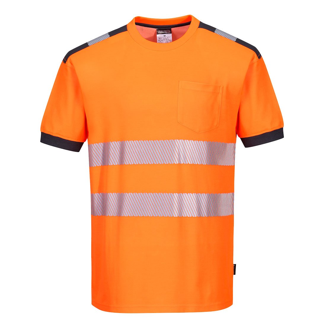 PW3 HI-VIS C/C T-SHIRT S/S ORG/GRY L