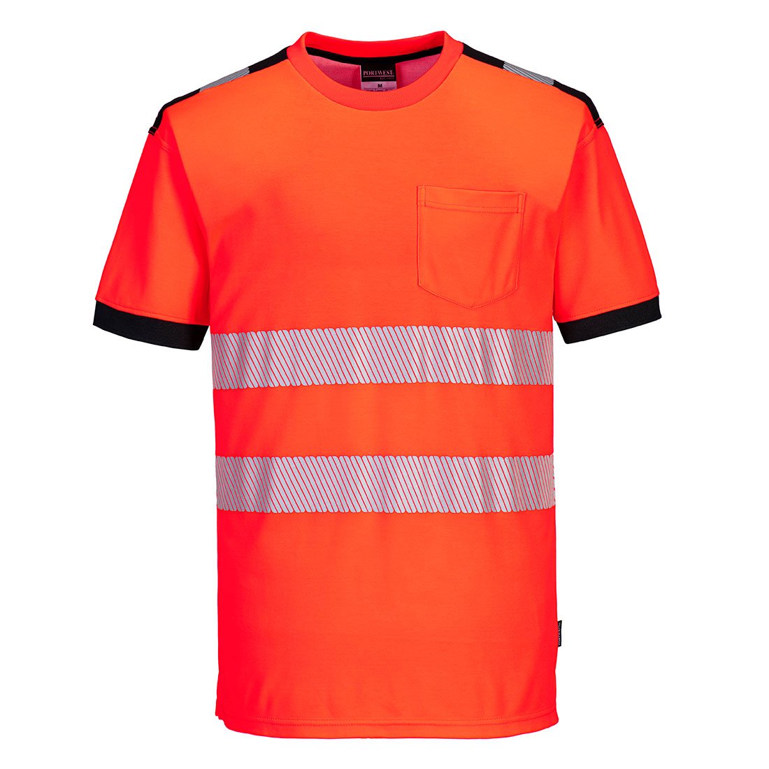 PW3 HIVIS C/C TSHIRT SS RED/BLK 4XL