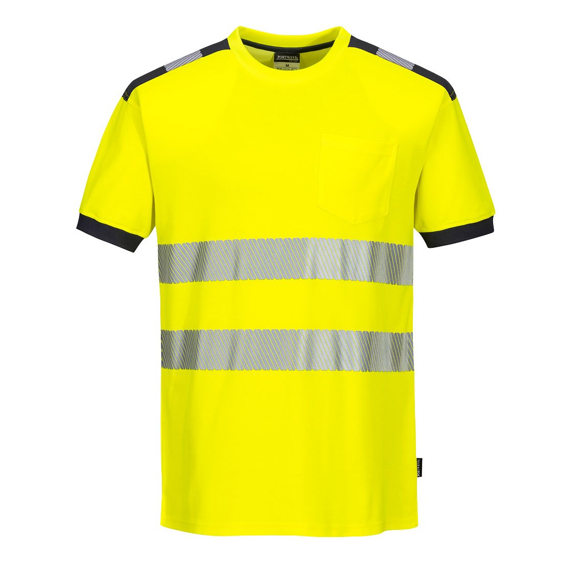 PW3 HI-VIS C/C T-SHIRT S/S YLW/GRY L