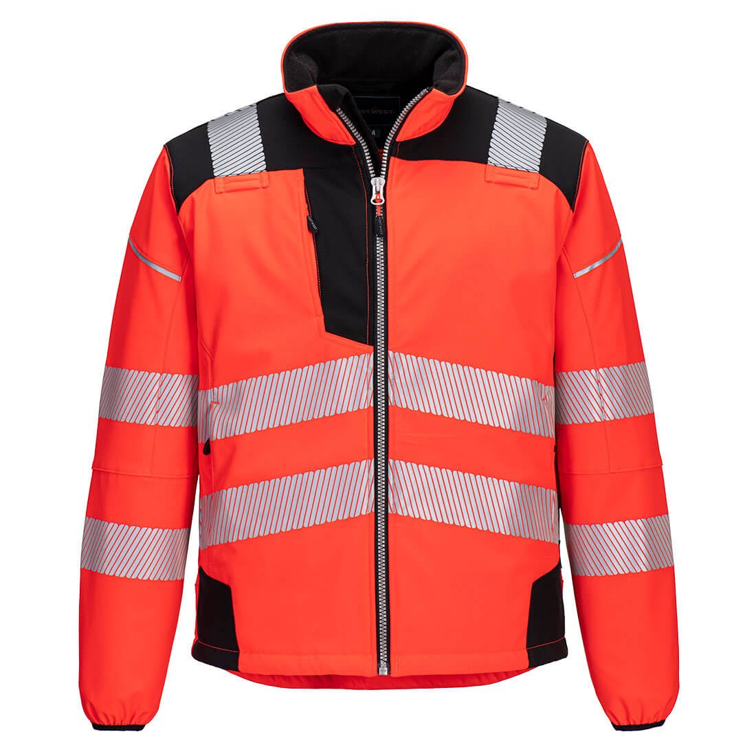 PW3 HI-VIS SOFTSHELL 3L RED/BLK XXXL
