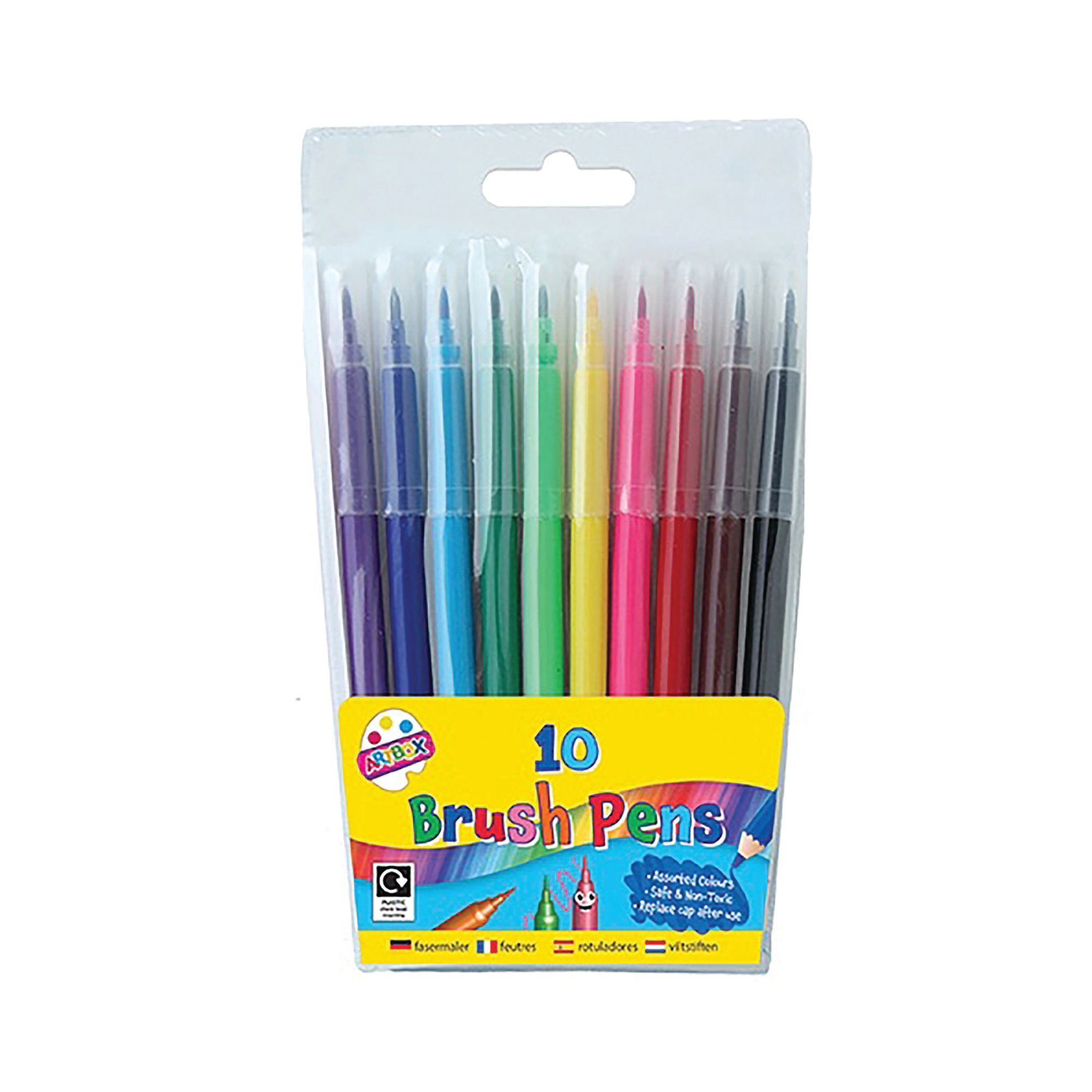 QUALITY BRUSH FIBRE PEN AST X10 PK12