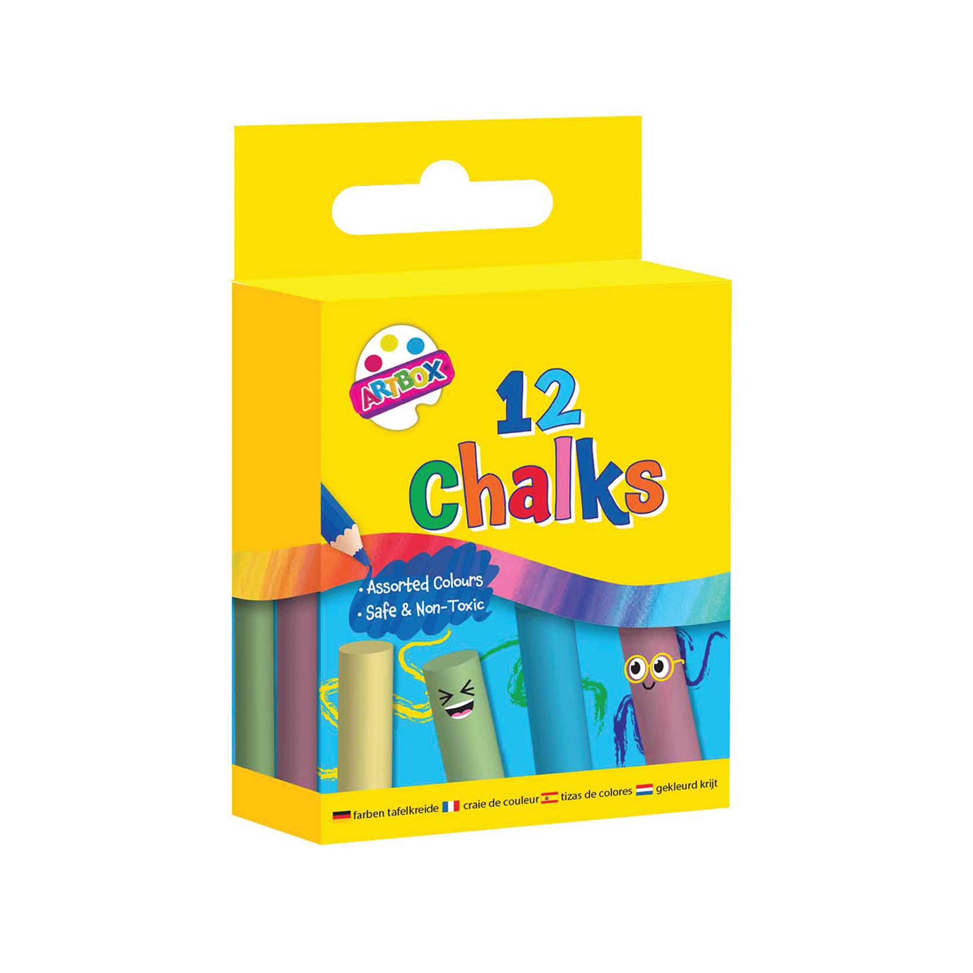 COLOUR CHALKS HANG BOX AST X12 PK12