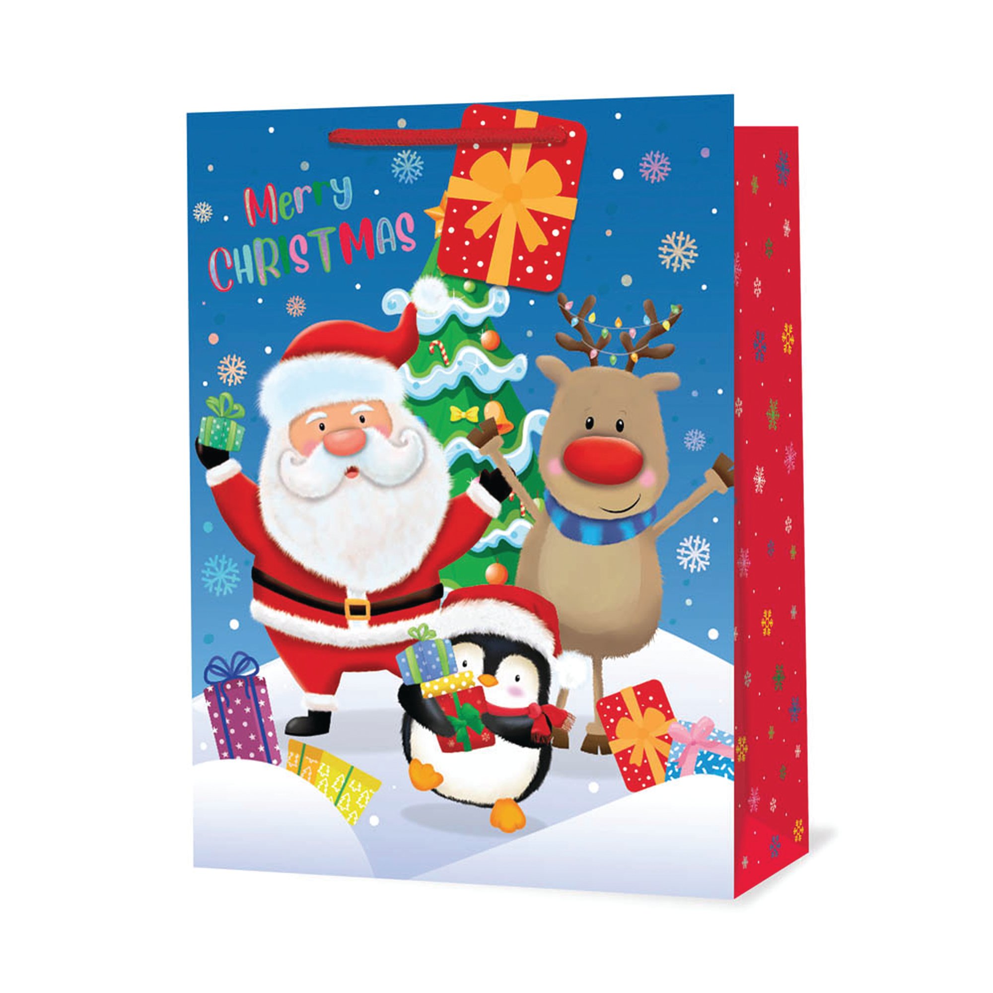 XMAS SANTA SNOW SCENE BAG XL PK6