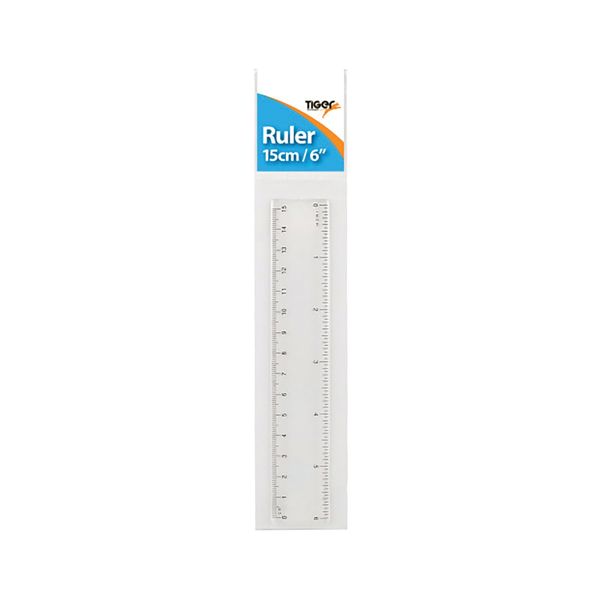 TIGER 15CM RULER CLEAR PK12