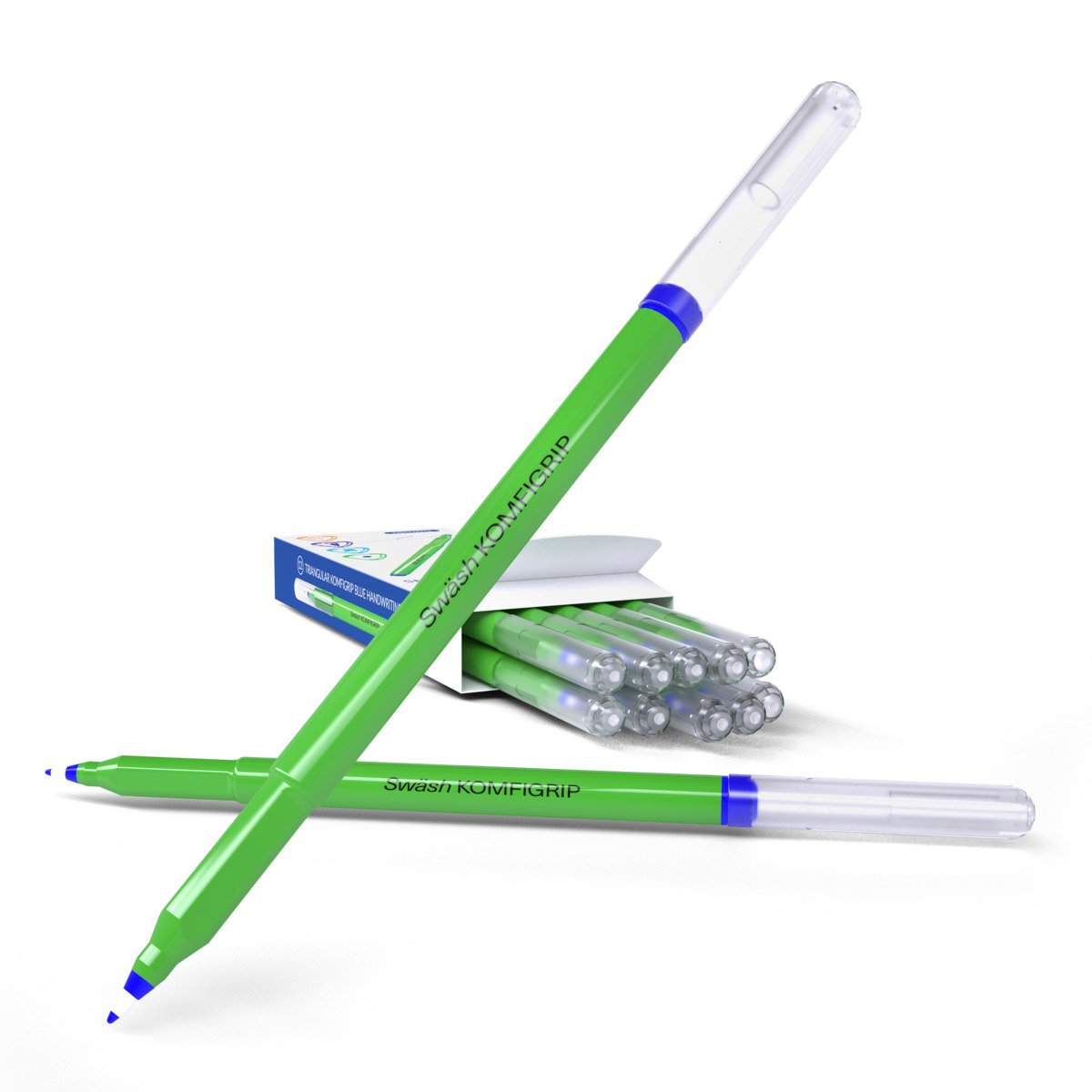 SWASH KOMFIGRIP H/WRITING PEN BL PK12