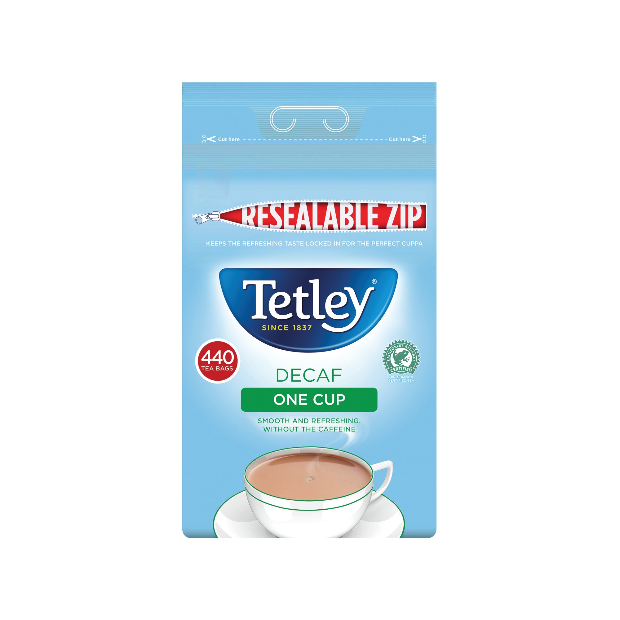 TETLEY ONE CUP DECAF TEABAGS PK440