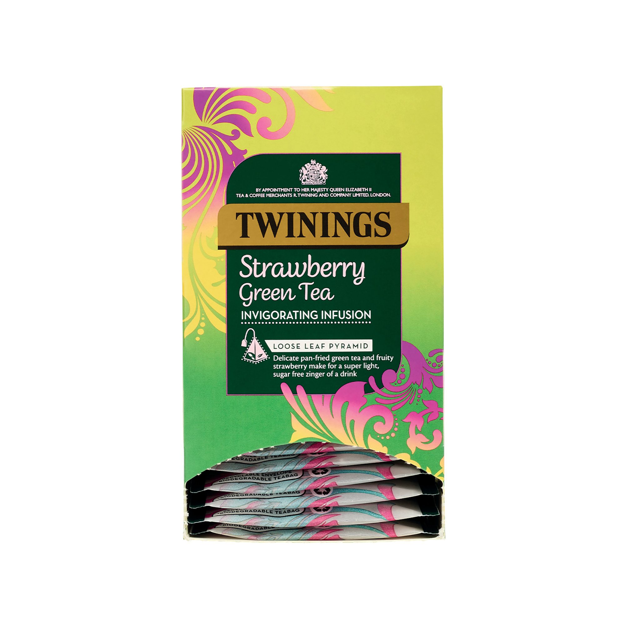 TWININGS STRAWB/GRN TEA BAGS PK15
