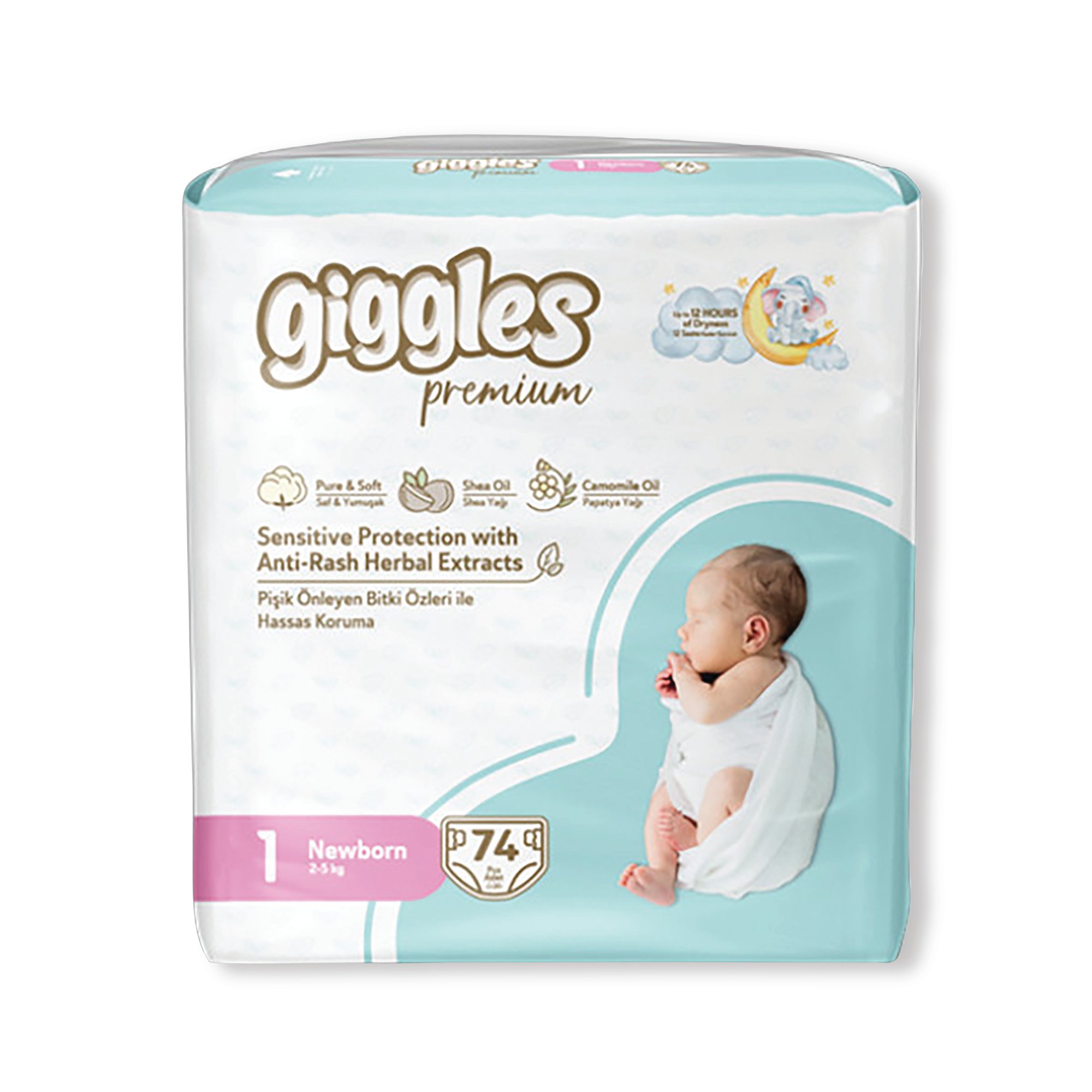 GIGGLES NEWBORN NAPPY 2-5KG PK74