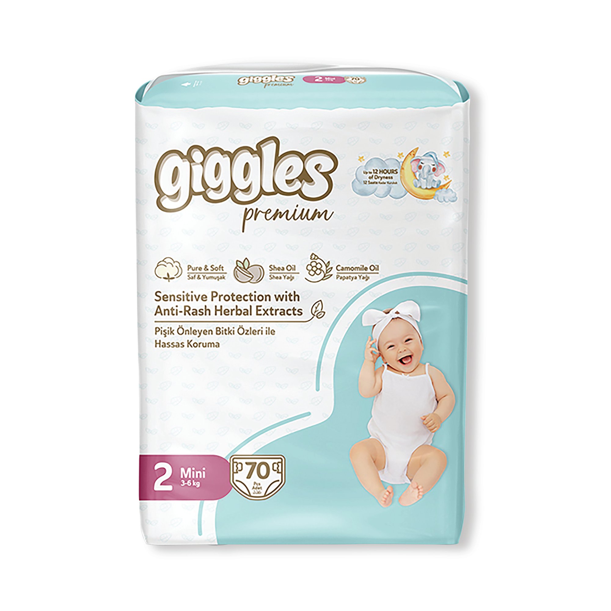 GIGGLES MINI NAPPY 3-6KG JUMBO PK70