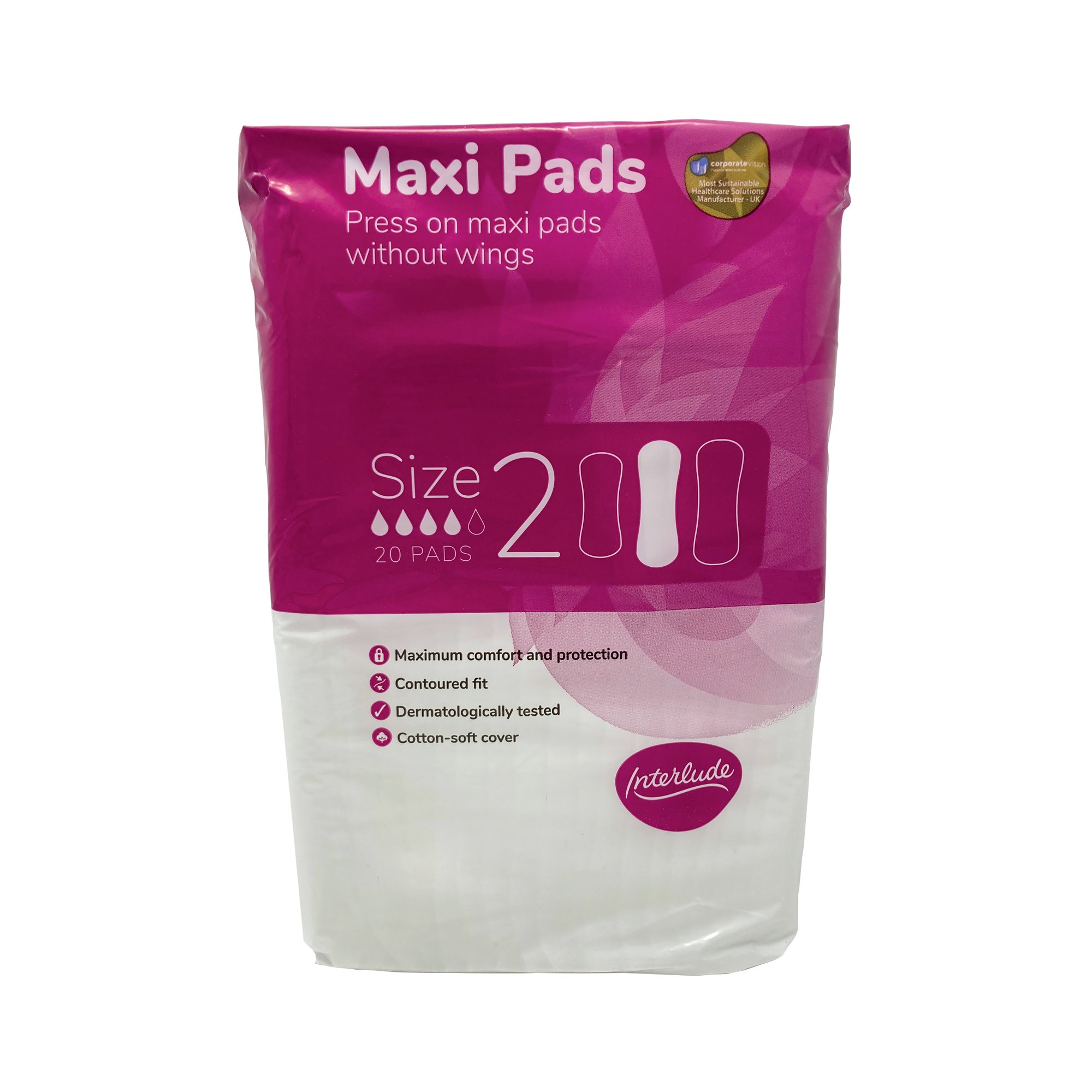 INTERLUDE MAXI PADS SIZE 2 X20 PK12