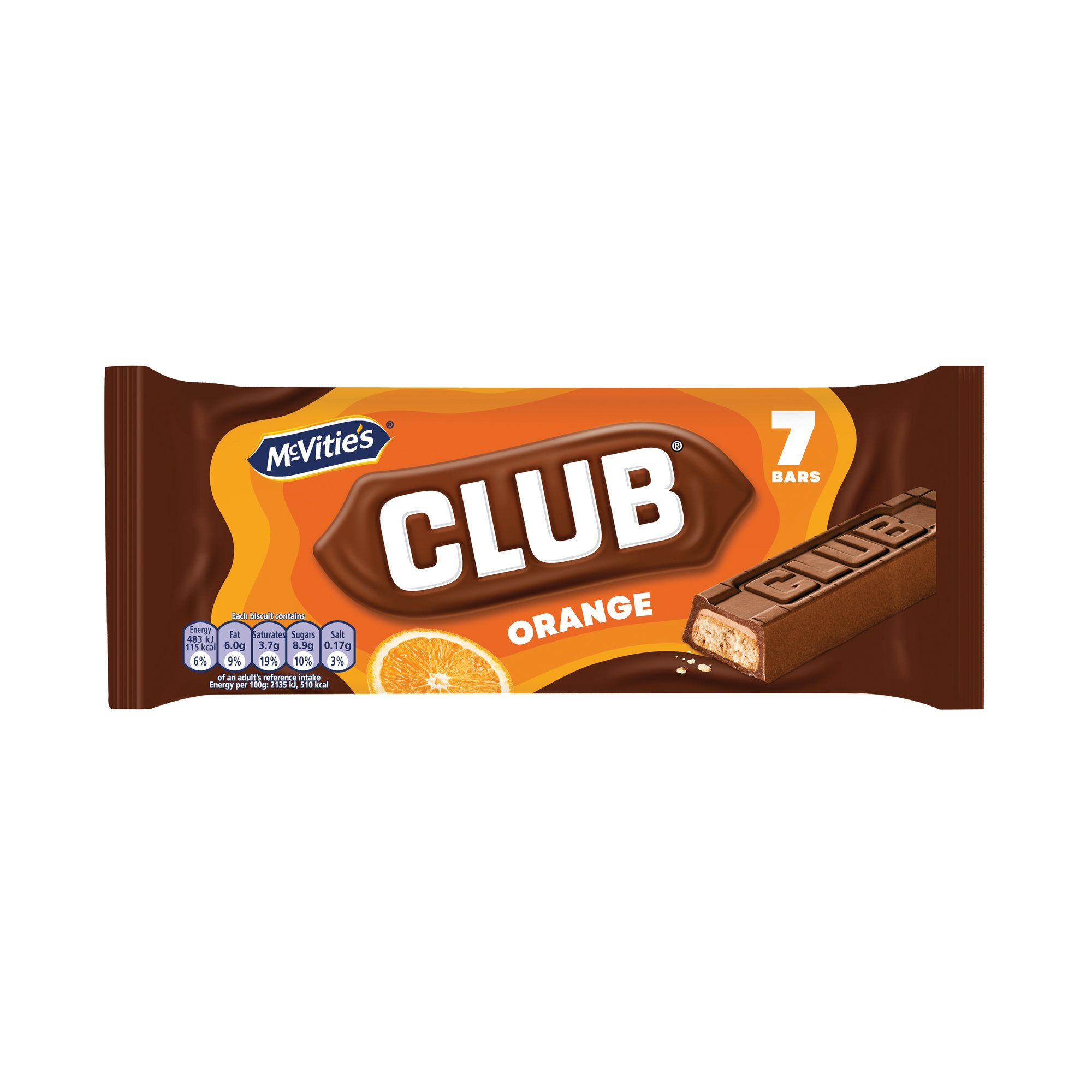 MCVITIE'S CLUB ORANGE BISCUIT PK7