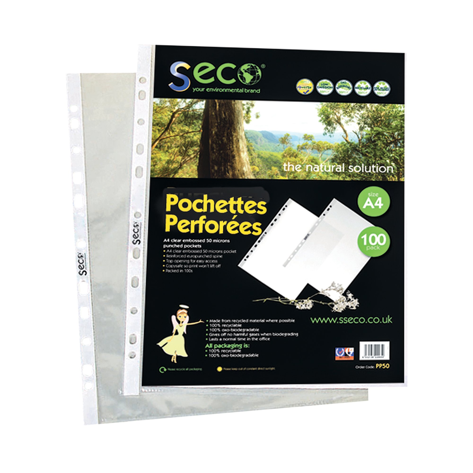 SS ECO PUNCH POCKET PK100 CLEAR