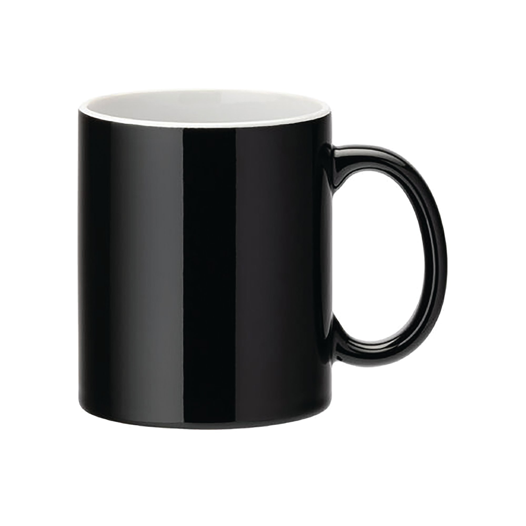 WHITE STRAIGHT-SIDE MUG 12OZ BLK P12