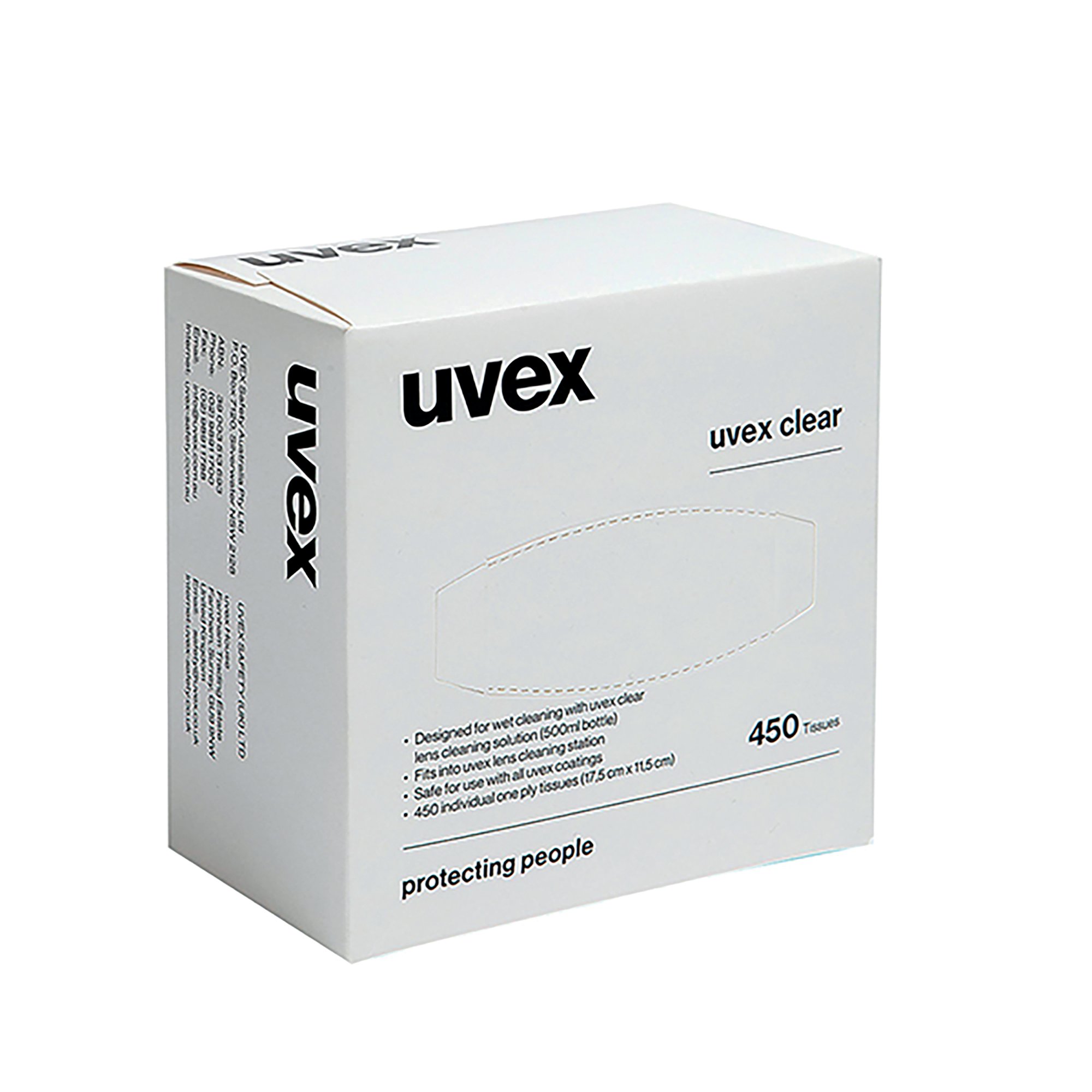 UVEX CLEANING TISSUES 450SH BOX WHT