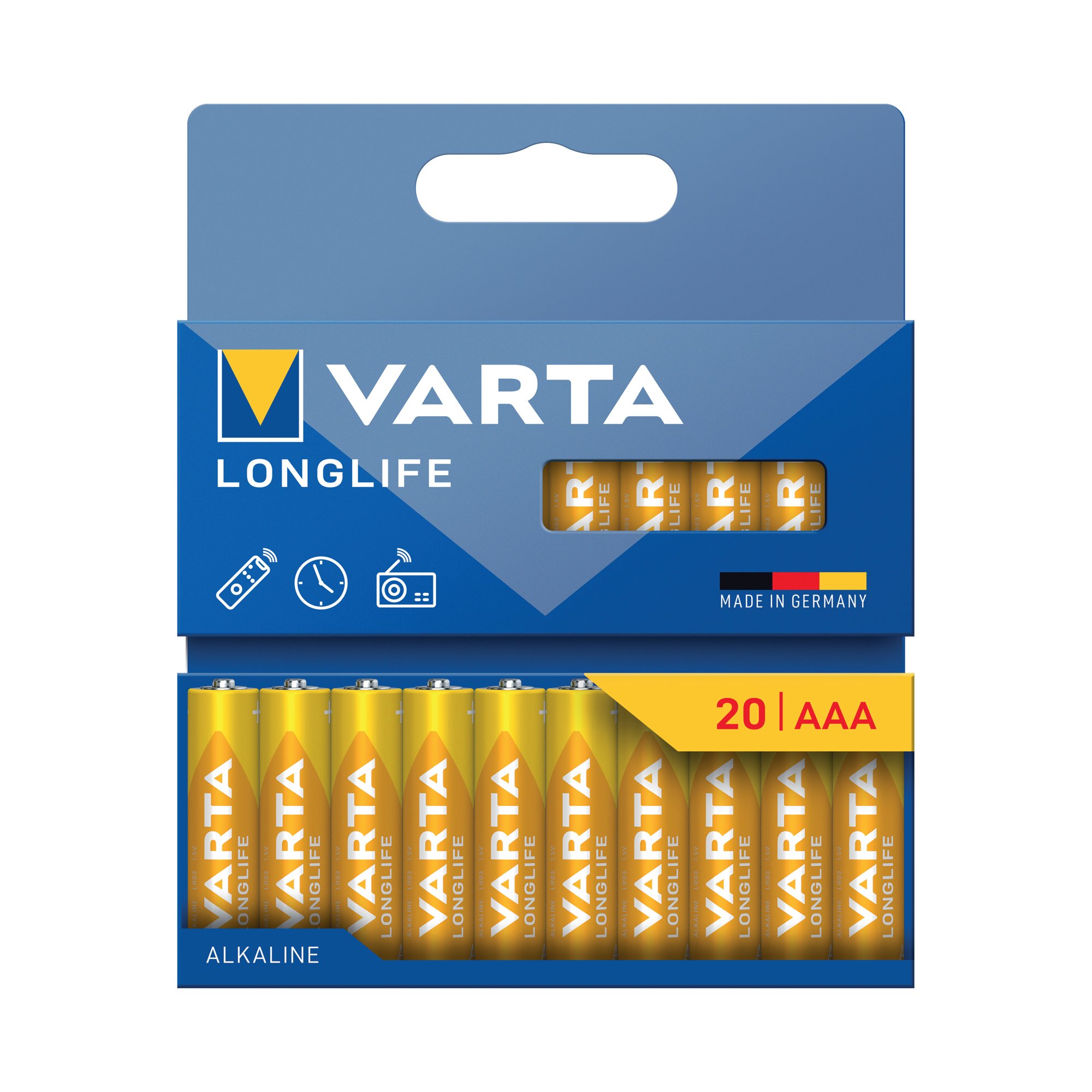 VARTA LONGLIFE AAA BATTERY PK20