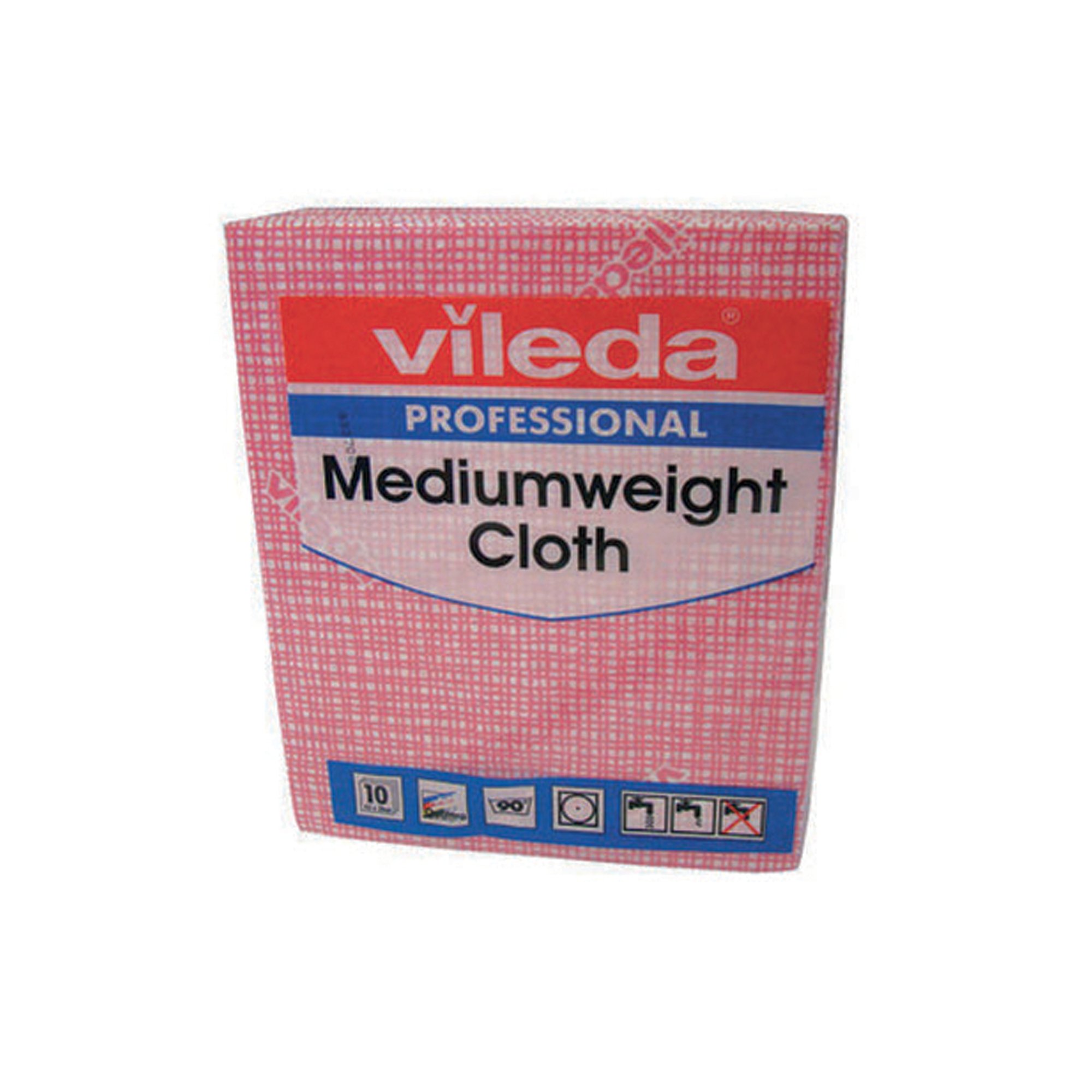 VILEDA MEDIUM WEIGHT CLOTH RED PK10