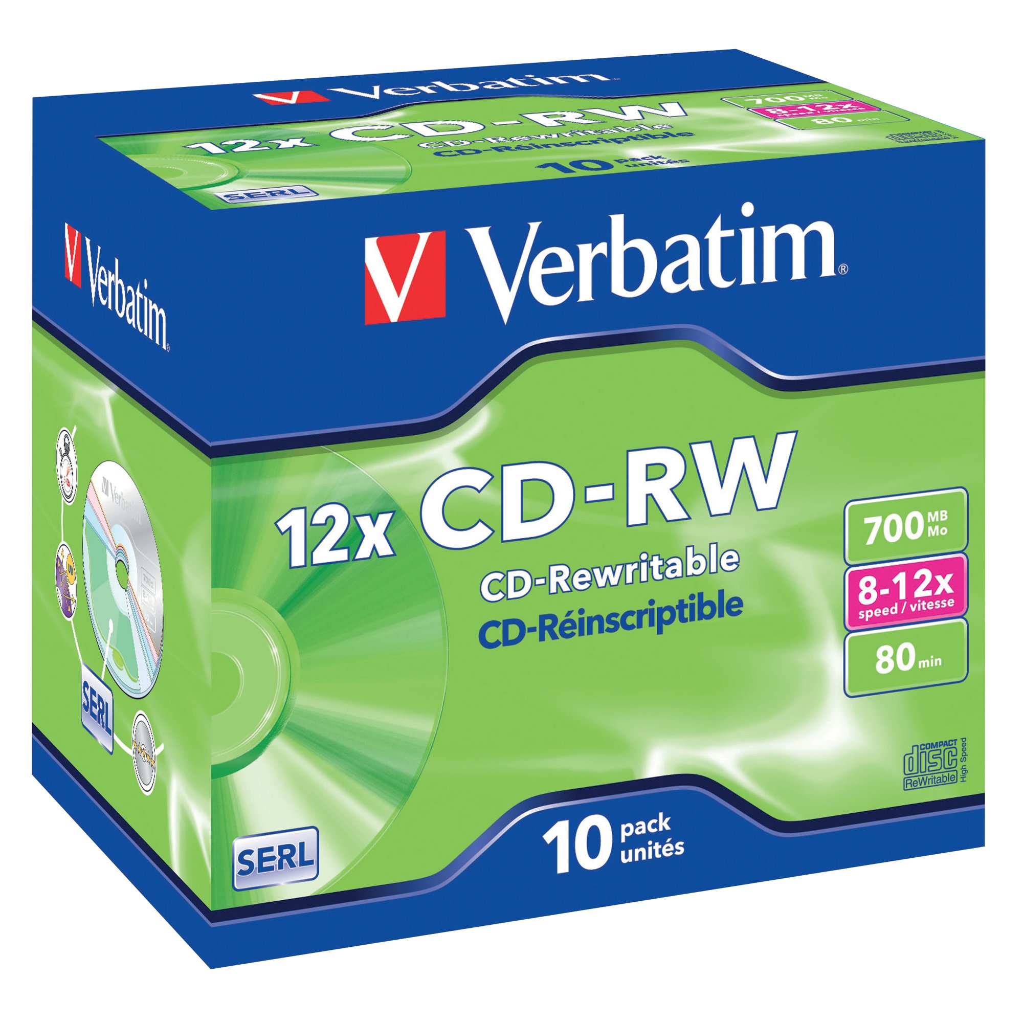 VERBATIM 80MIN/700MB CD-RW 10X-12X