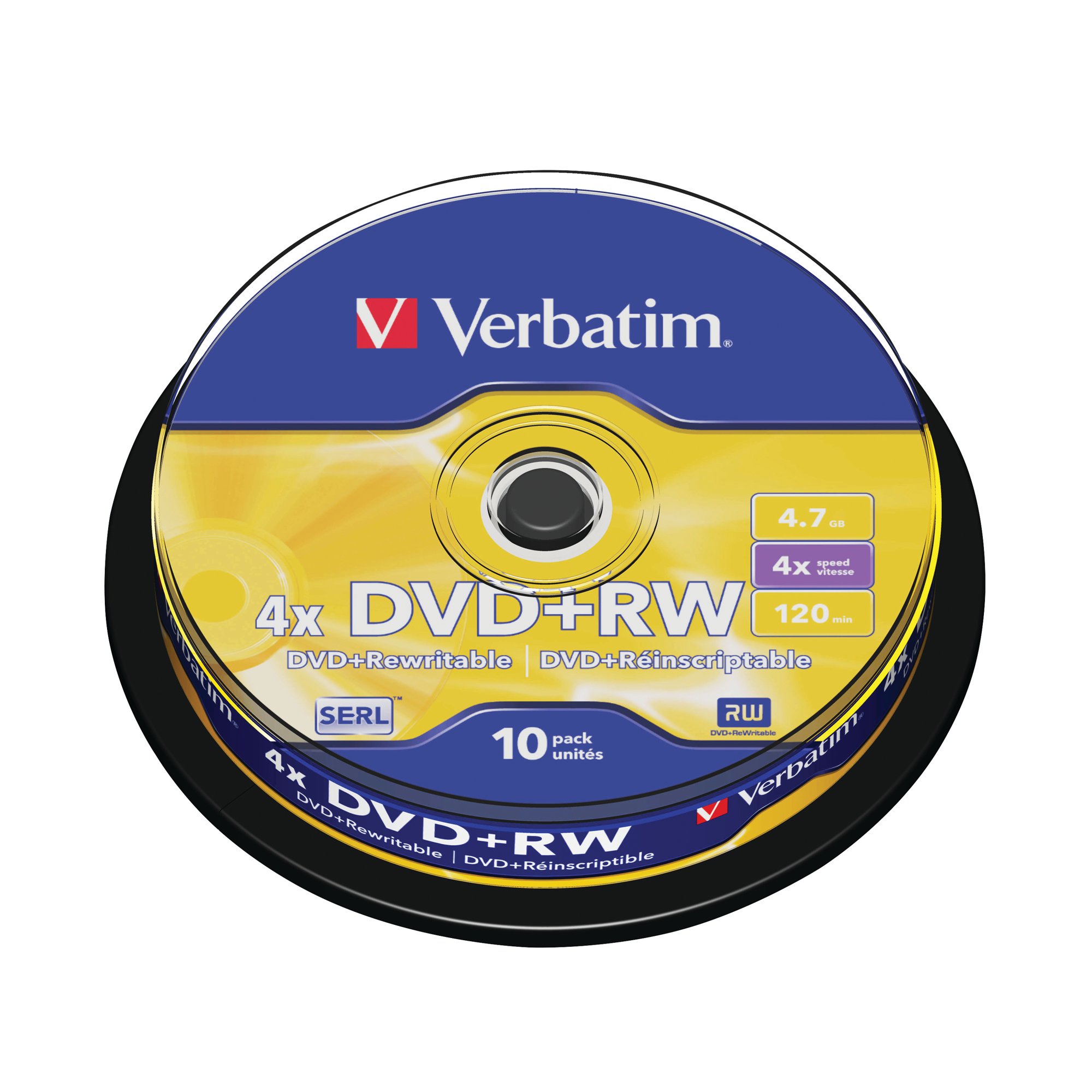 VERBATIM DVD + RW NON PRINT 10