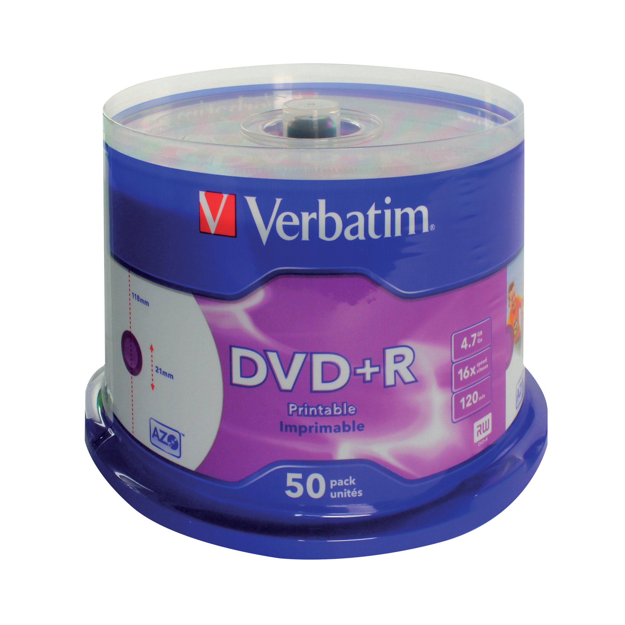 VERBATIM DVD+R 16X 4.7GB SPINDLE 50