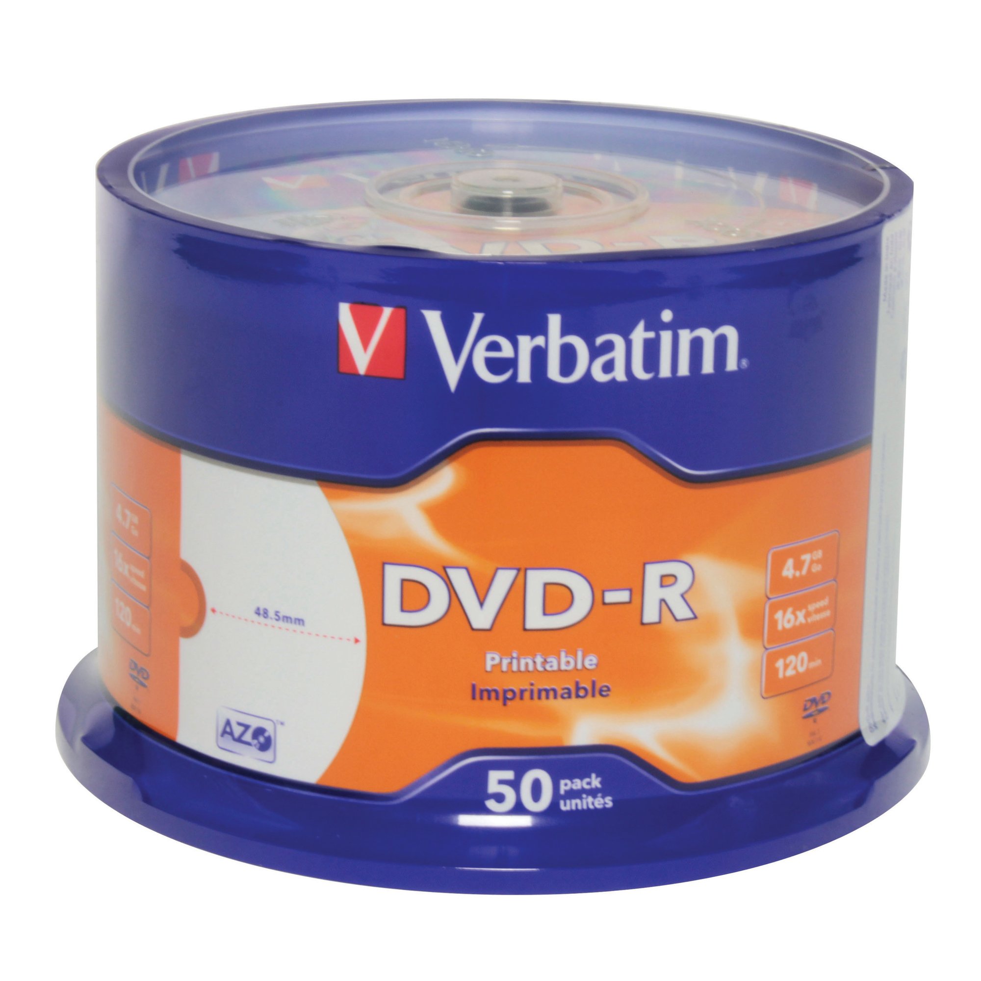 VERBATIM DVD-R 4.7GB 16X PRNTBL PK50
