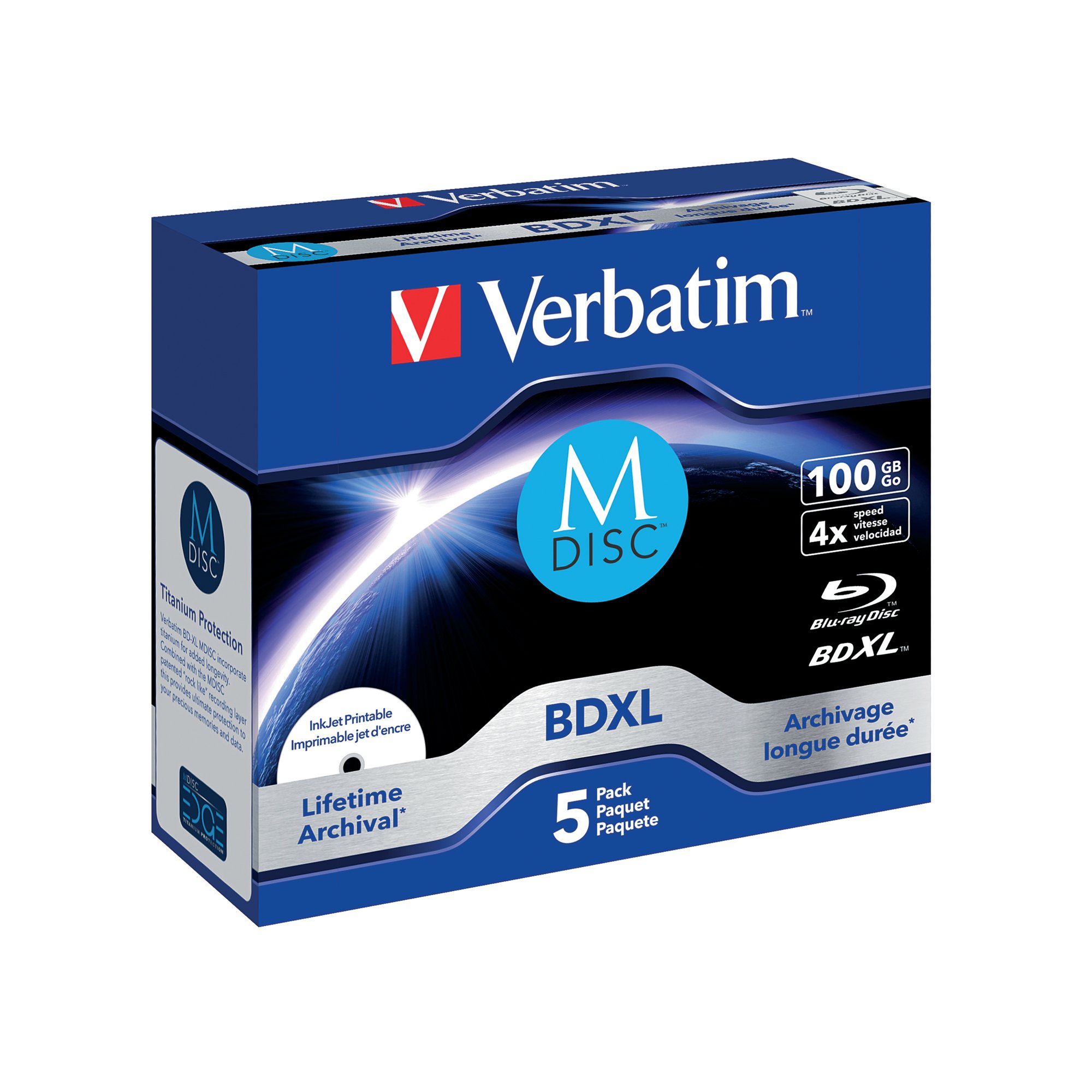 VERBATIM M-DISC BD-R XL 100GB PK5