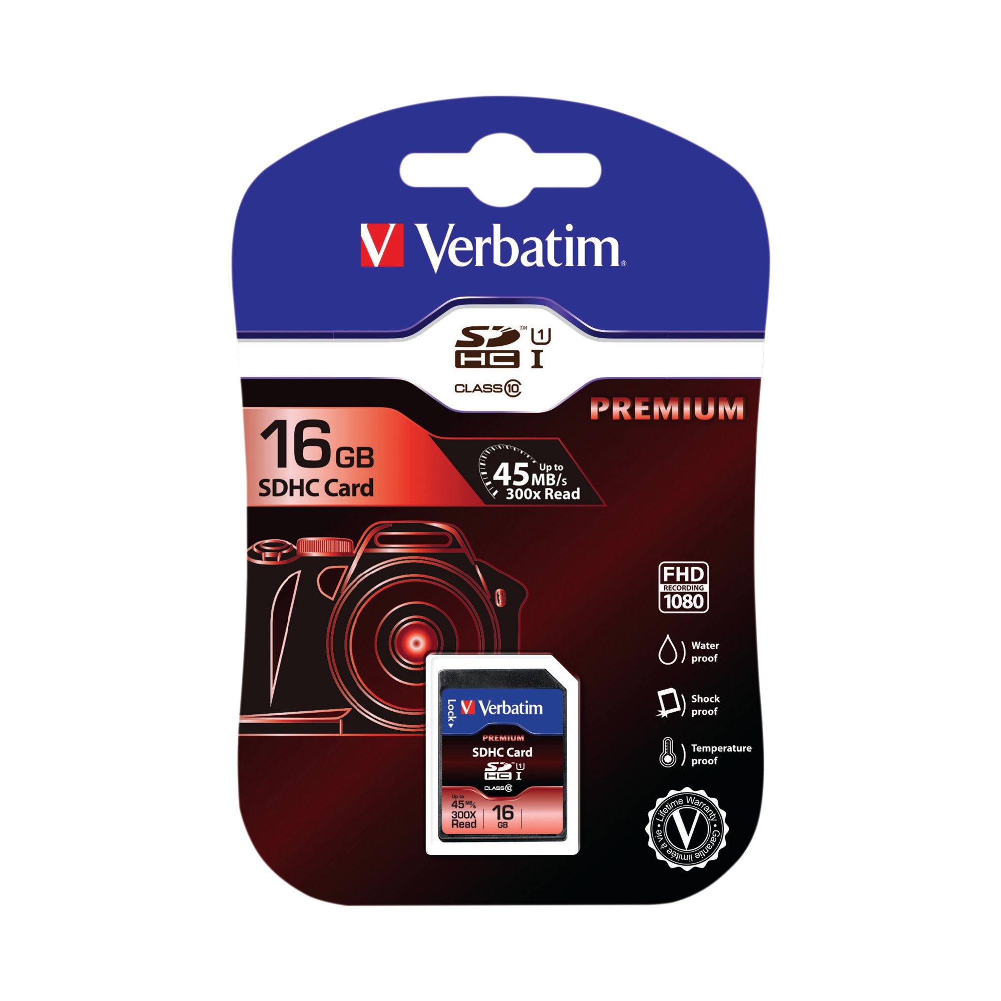 VERBATIM SDHC MEM CARD CLASS 10 16GB