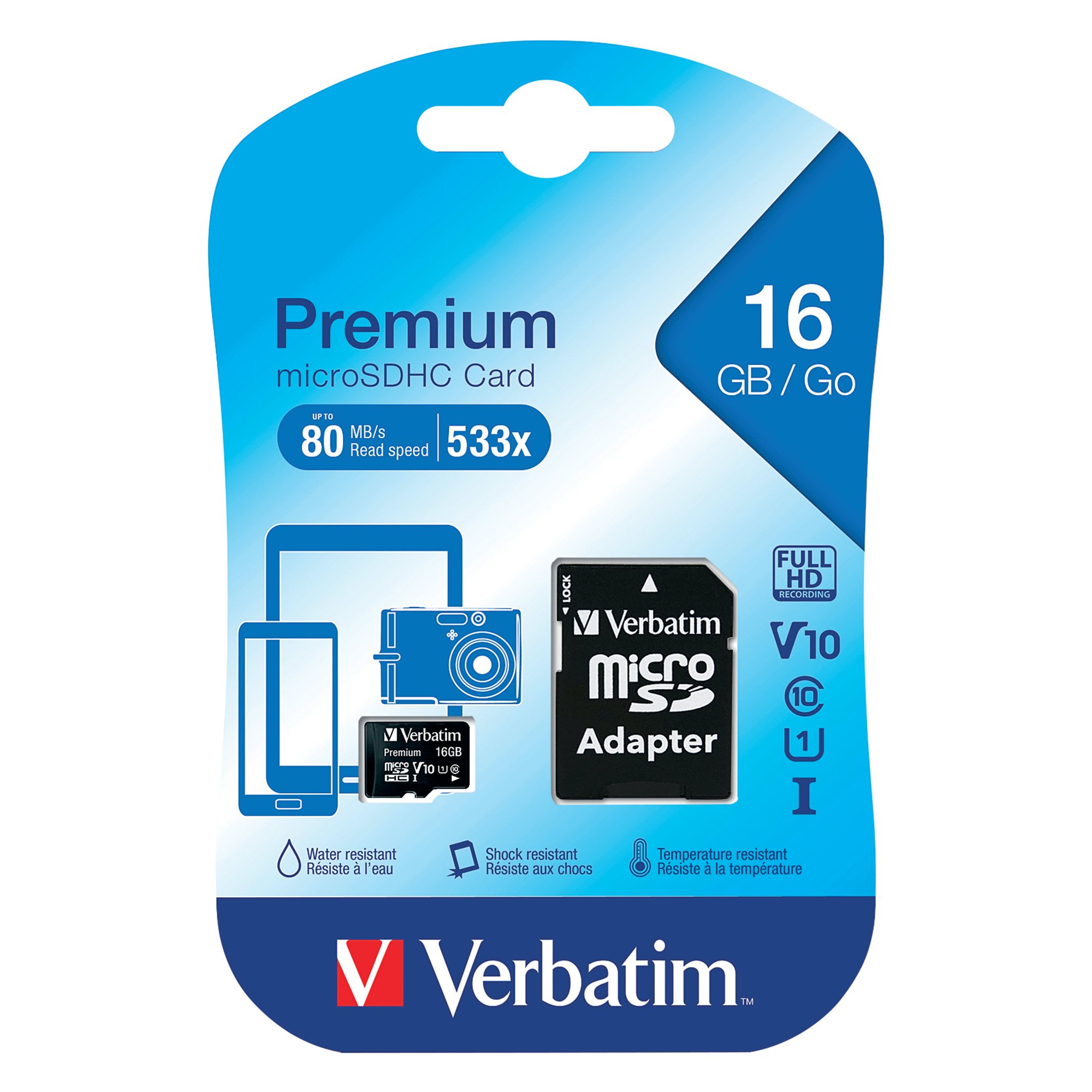 VERBATIM MICROSDHC CARD CL/10 16GB