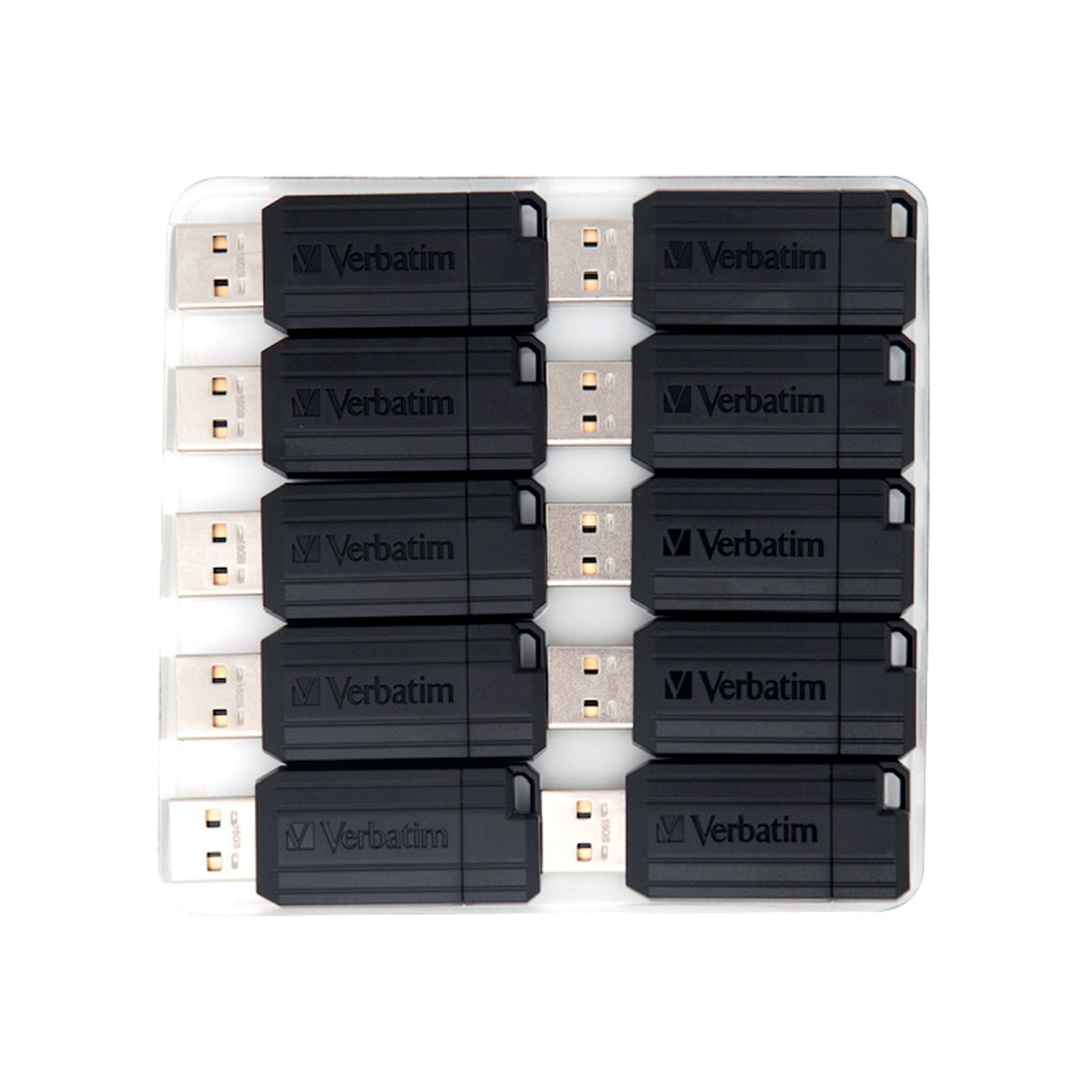 VERBATIM PSTRIPE USB 16GB BLK PK10
